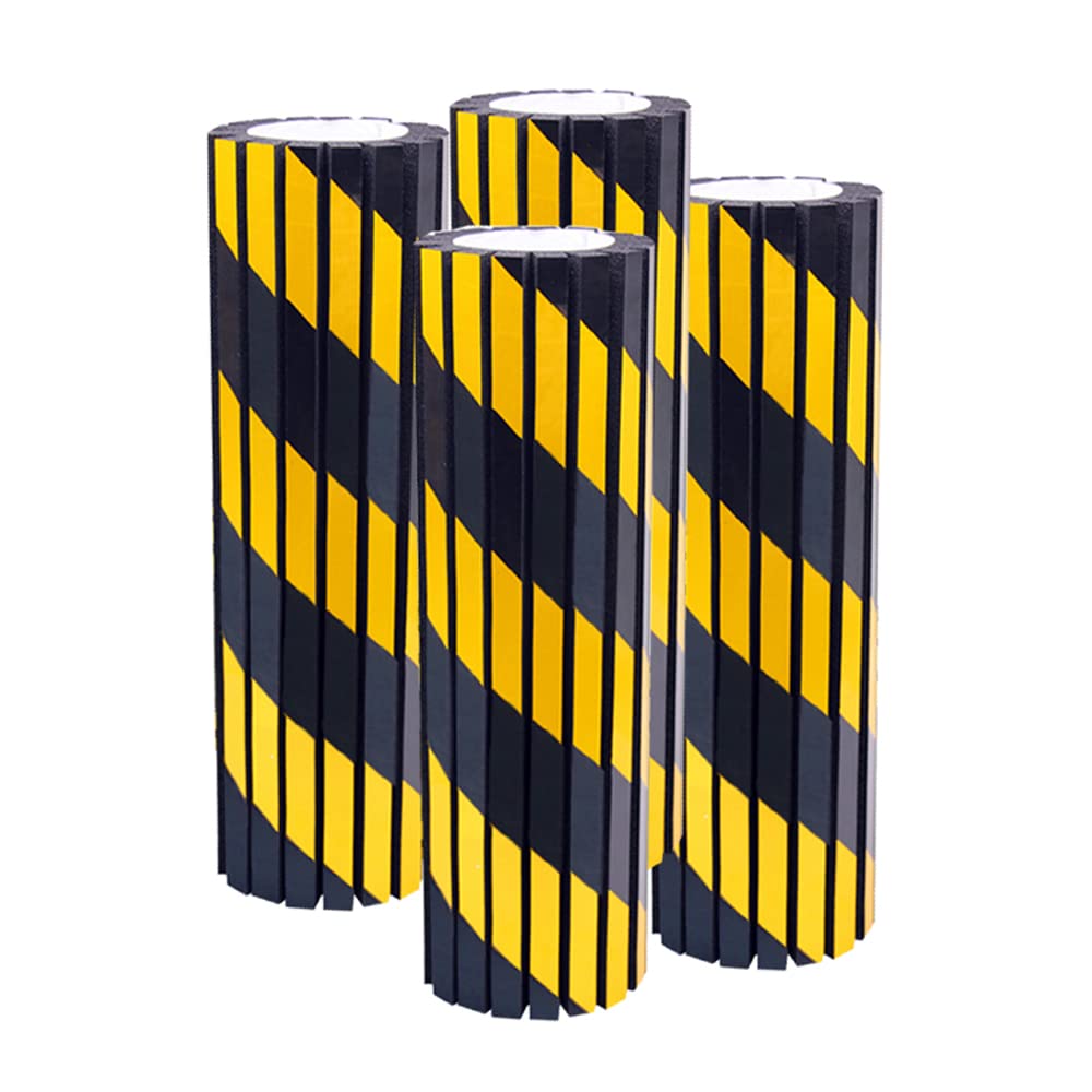 Guequitlex Garage Wall Protector Foam Wall Column Guard For Parking Garages - Reflective Wall Edge Protector - 4 Pack Pole Guard - Wall Edge And Bumpers Guards