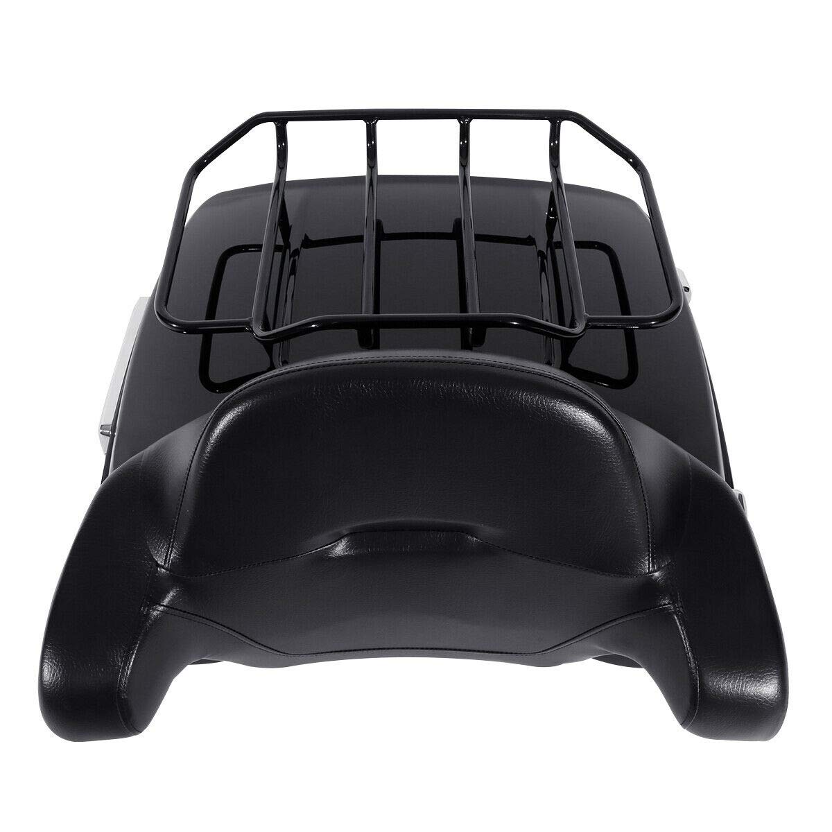 SLMOTO King Tour Pack Trunk w/Premium Tour Pack Luggage Rack Trunk Wrap Backrest Fit for Harley CVO Road King Road Glide Street