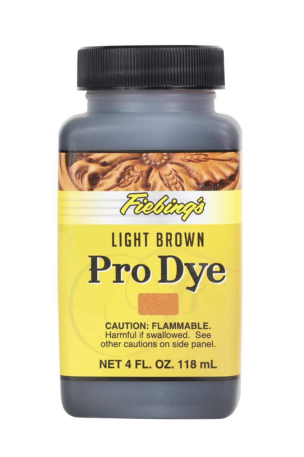 Fiebing's Pro Dye Light Brown Leather Dye - 4 oz. Permanent Oil Finish, Model 50-2030-LB