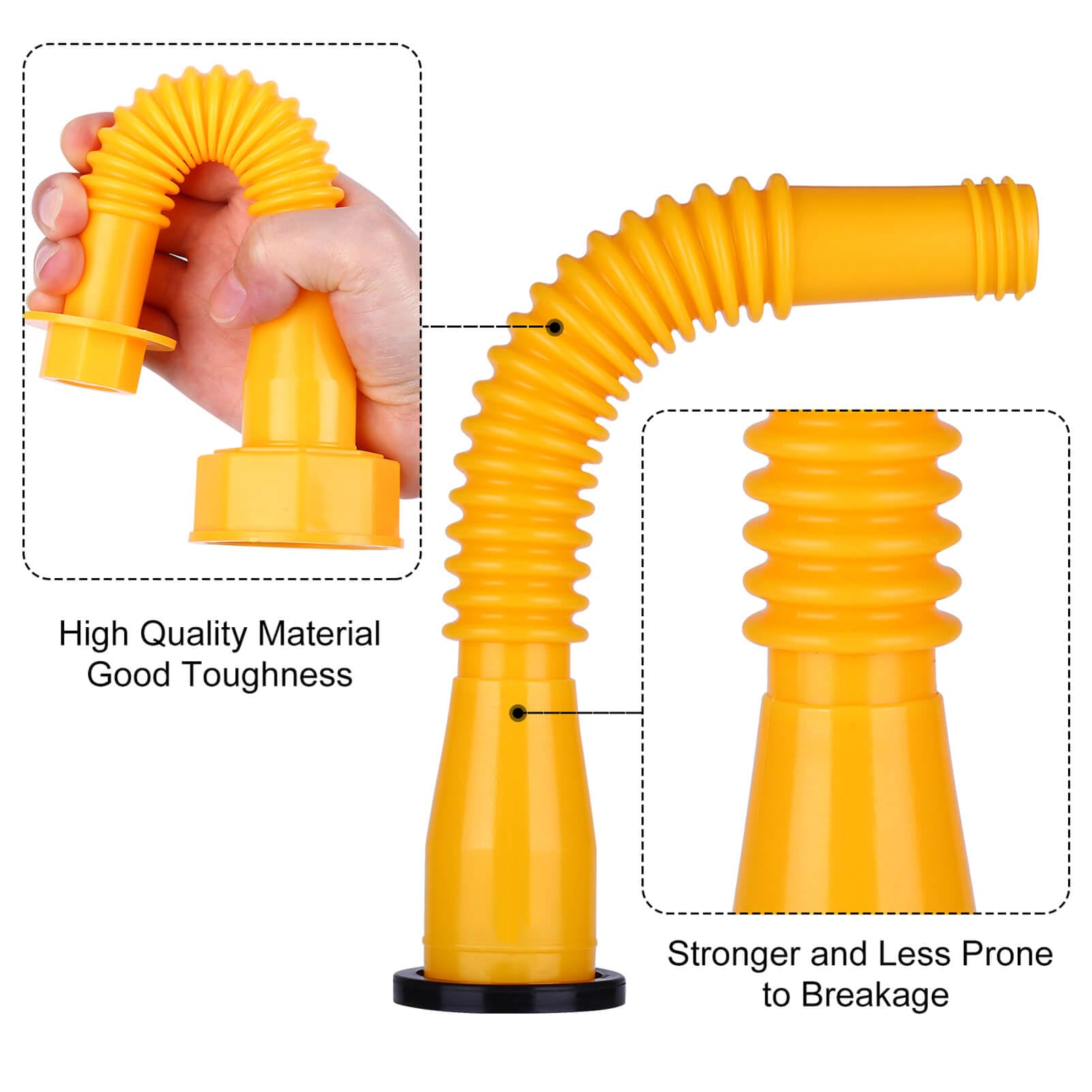 Gas Can Spout Replacement, Gas Can Nozzle, Fuel Can Spout, Upgraded (6Kit-Yellow) with Gas Can Caps, Spout Sealing Caps, Gas Can