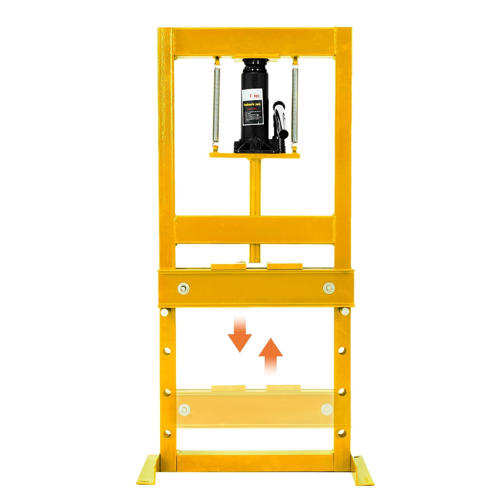 6 Ton Hydraulic Shop Press, H-Frame Heavy-Duty Garage Floor Press with 2 Press Plates, Adjustable Height Work Table, Ideal for A
