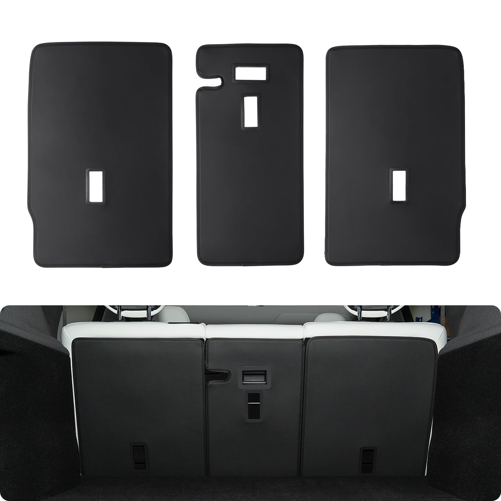 Basenor 2025 2026 Tesla Model Y Second Row Seats Back Leather Cover All Weather Seat Protector Mat For Model Y Juniper Accessori