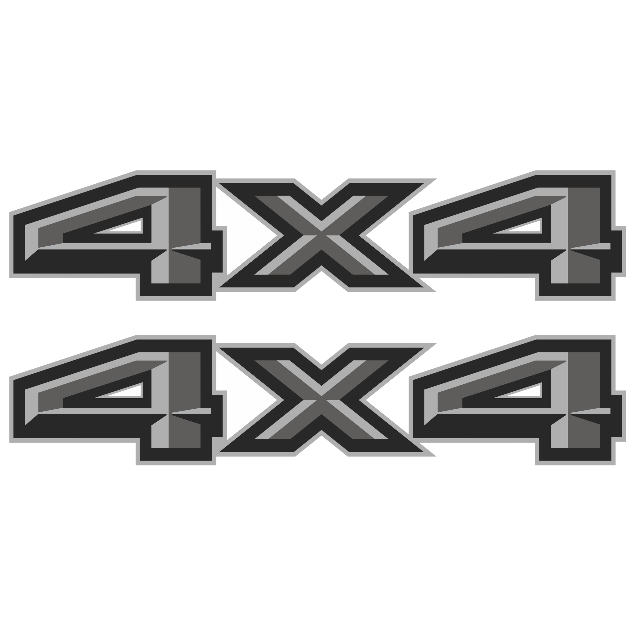 F150 4X4 Decal Set - Ford Replacement Bedside Stickers For Truck Enthusiasts, Durable 4X4 Sticker Pack For Off Road Style (Premium Series (Gray/Metallic Finish)
