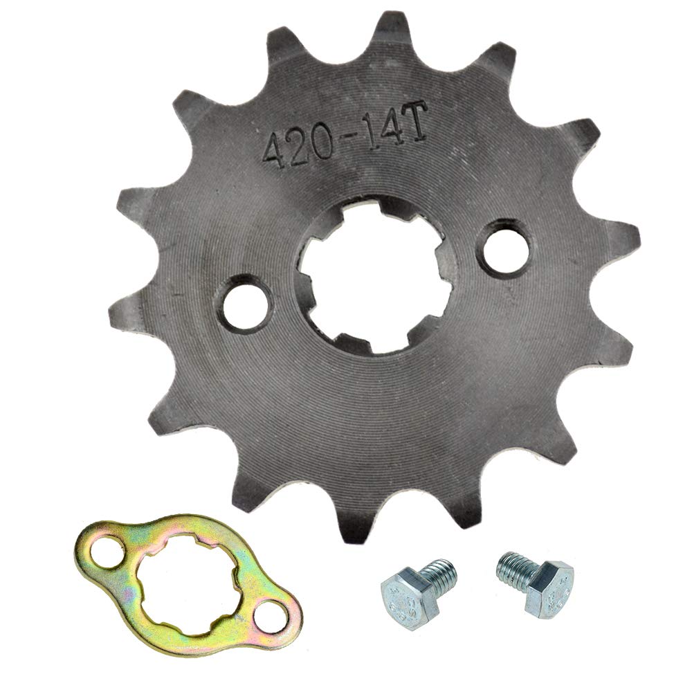 HIAORS 420 14T 17mm Motorcycle Front Engine Sprocket for 50cc 70cc 110cc 125cc 140cc 160cc Honda HONDA Z50 CT70 Speed Mini Bike 