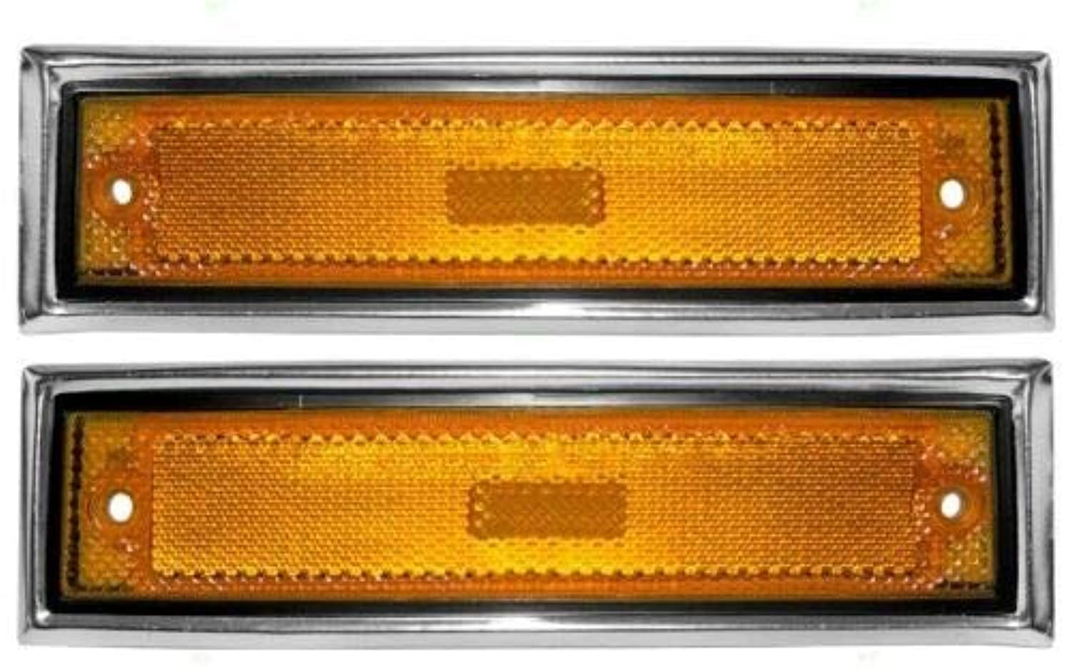 Parts N Go 1978-1987 Ck Pickup Suburban Fender Marker Light With Chrome Trim Front Driver & Passenger Side Left Right Hand - 915