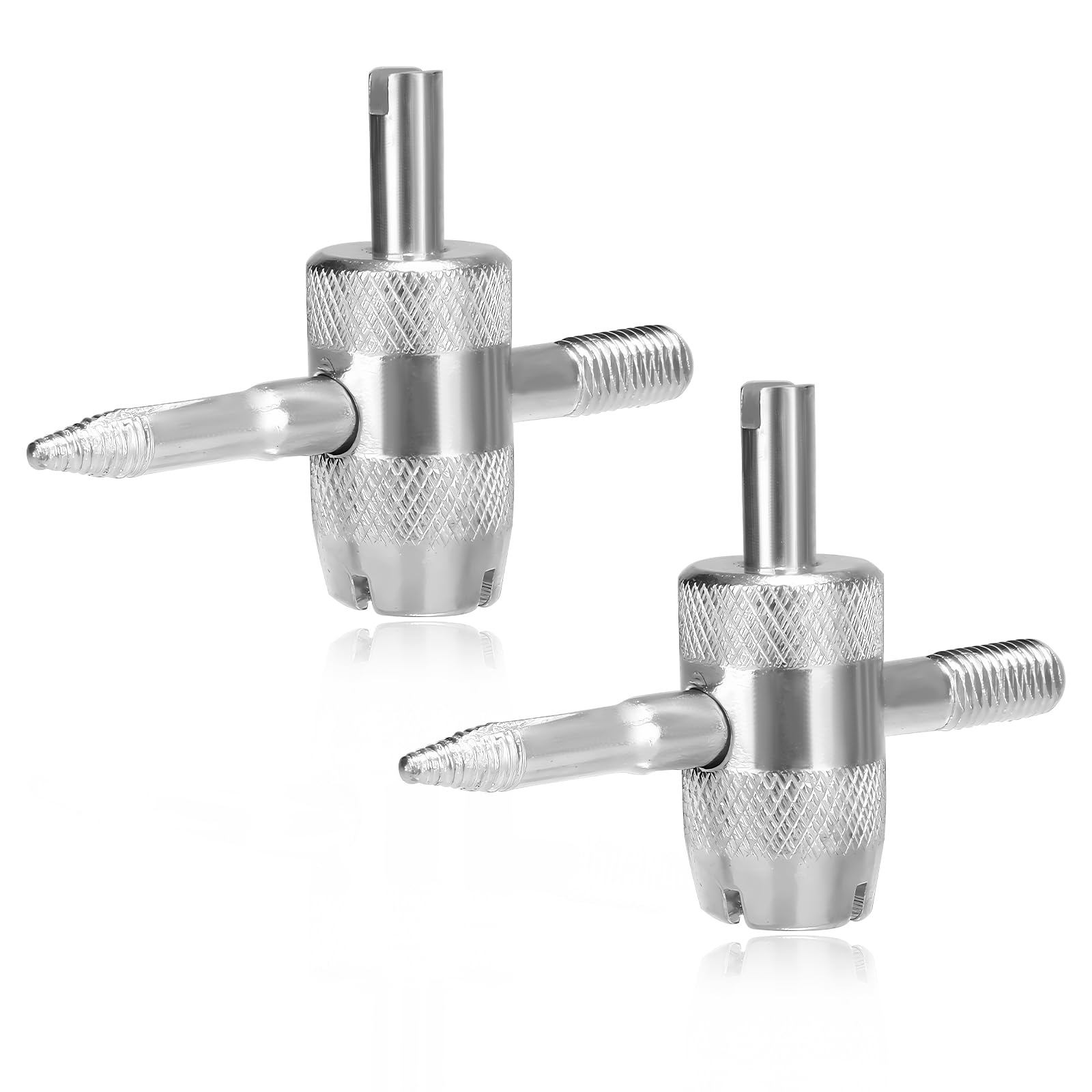 DXNQ 2PCS 4-Way Valve Core Tool Tire Valve Tools, 4-in-1 Tyre Valve Core Tool Tire Stem Core Wrench, Multifunctional Valve Stem 