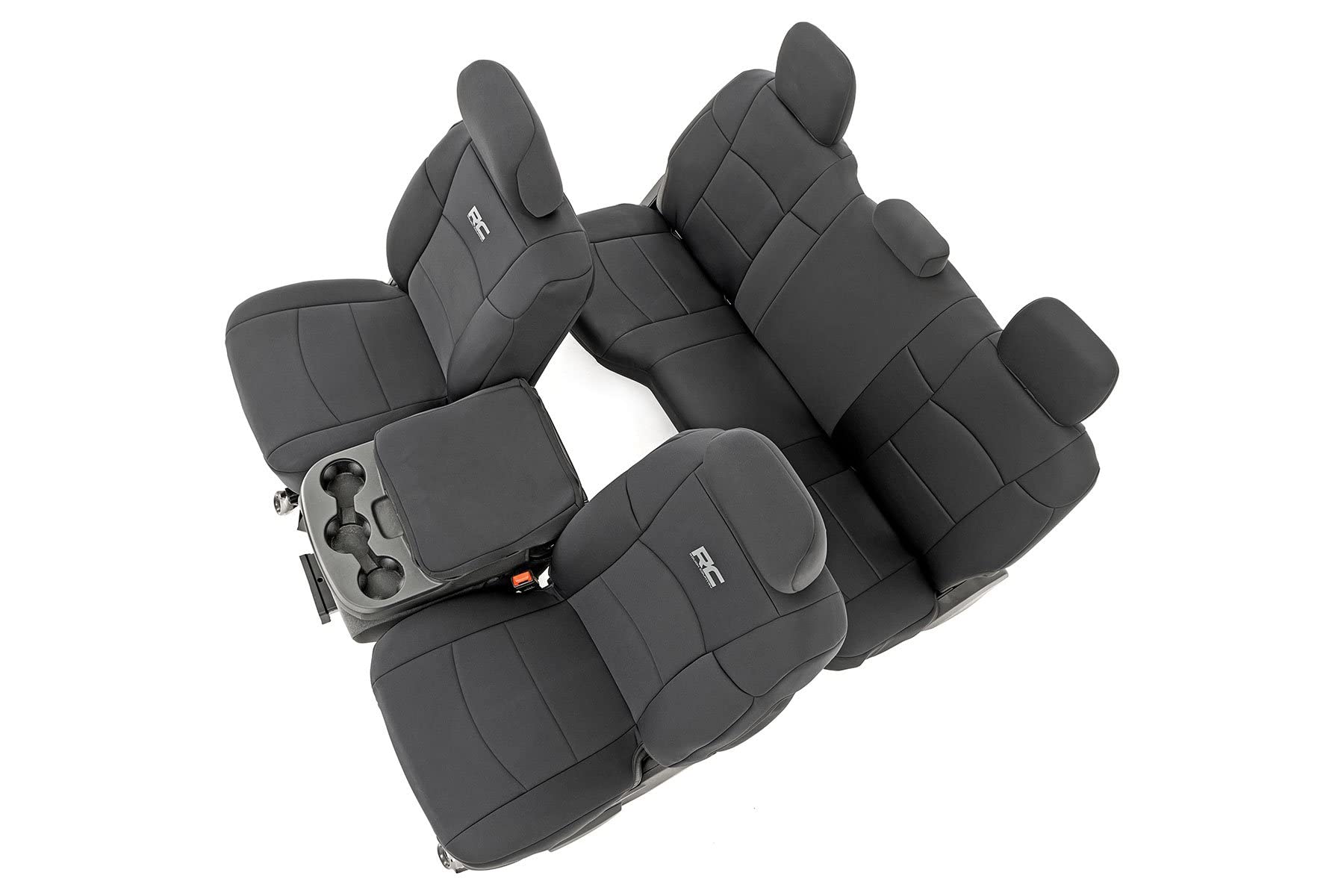 Rough Country Neoprene Seat Covers for Dodge Ram (2019-2024) - UV & Water Resistant Ram Seat Covers, Foam Padded Seat Covers for