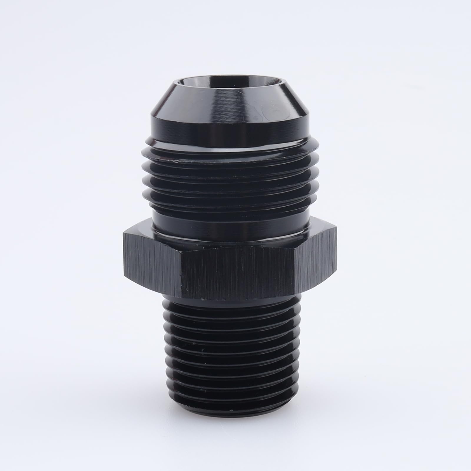 Ac Performance Male 3/8'' Npt To -10 An Flare Adapter Straight Aluminum Black