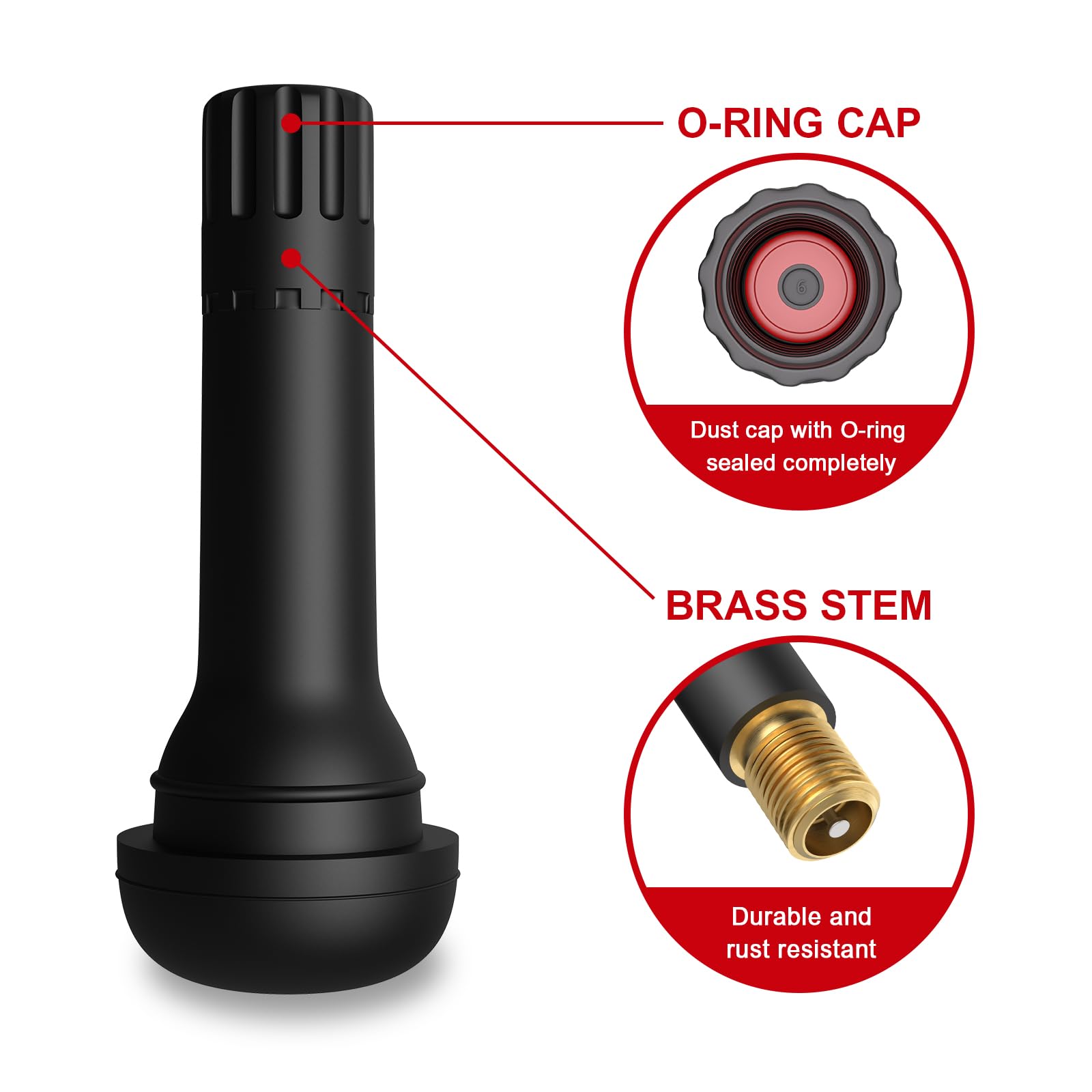 Sunsoul Tr414 Brass Stem Epdm Rubber Snap-In Tire Valve Stems For 0.453 Inch 11.5Mm Rim Holes, Pack Of 100Pcs Valves