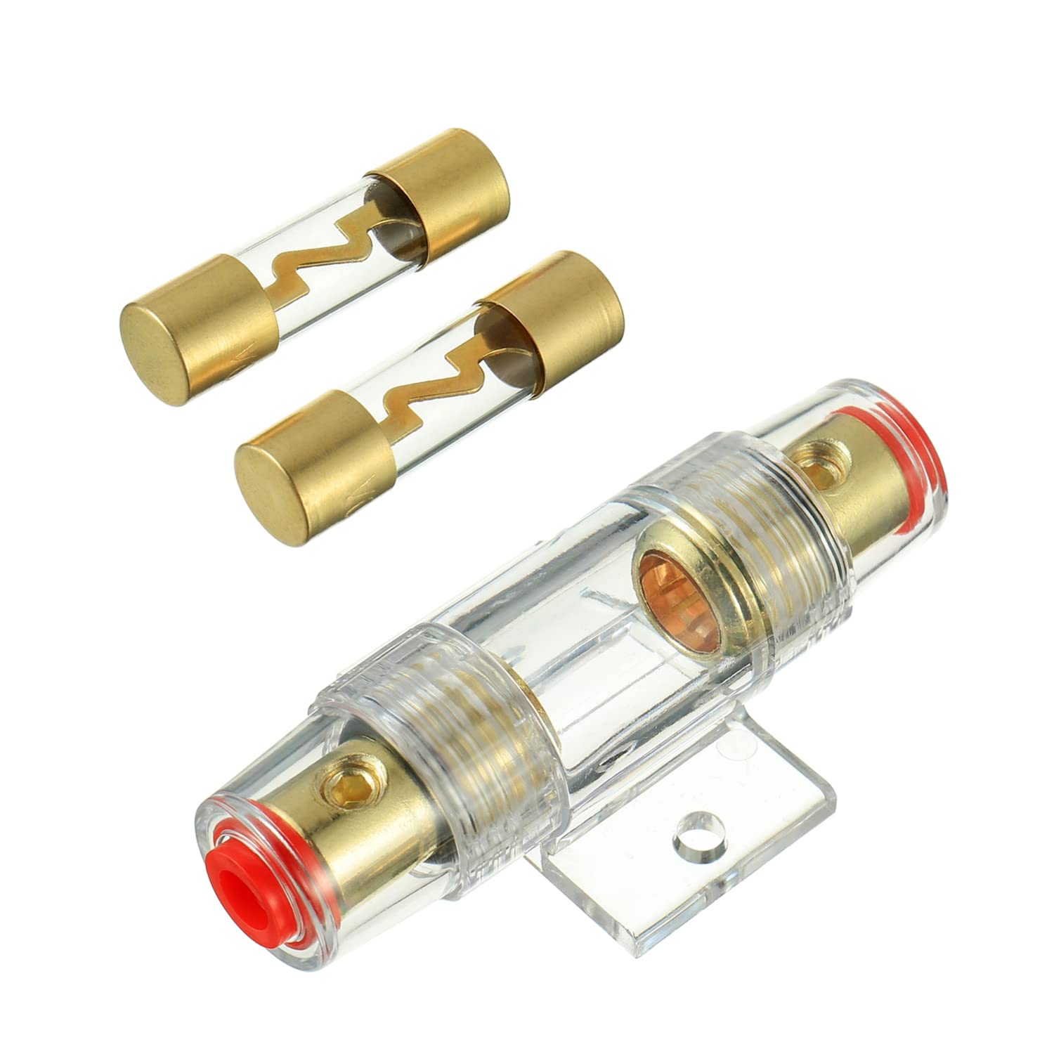 SIGANDG 4-8 Gauge AWG in-line Fuse Holder with 60A AGU Fuses for Car Audio, Alarm, Amplifier, Compressors, Waterproof Inline Fus
