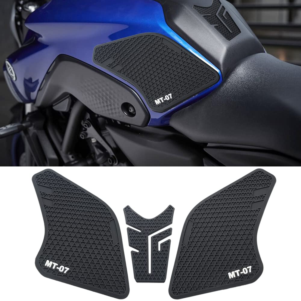 Wodpice Motorcycle Gas Tank Protectors for MT 07, Non-Slip Fuel Tank Sticker, Waterproof Fuel Tank Side Traction Pad for MT-07 M