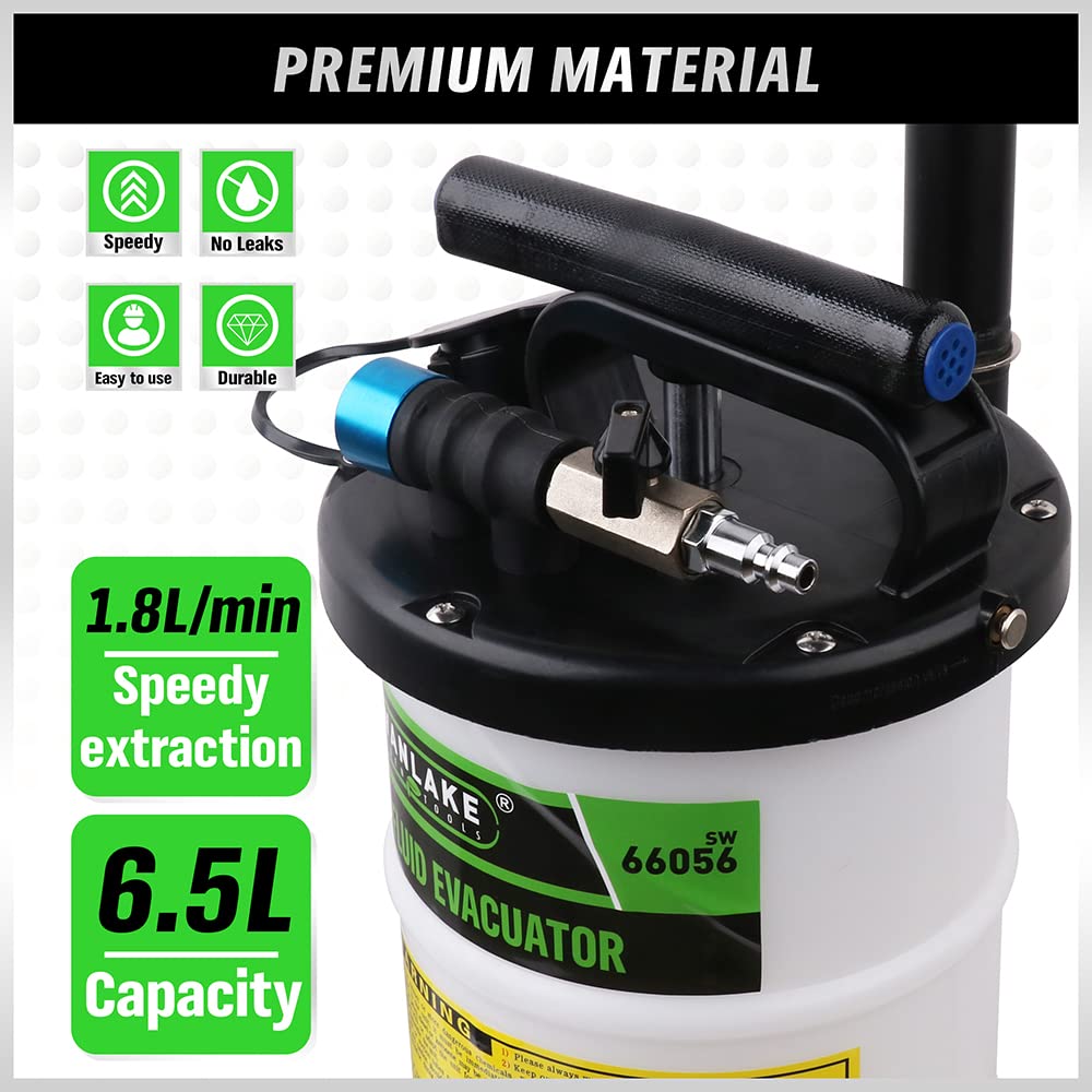 SWANLAKE Oil Changer 6.5L Pneumatic/Manual Fluid Extractor Pump, Model SW-66056