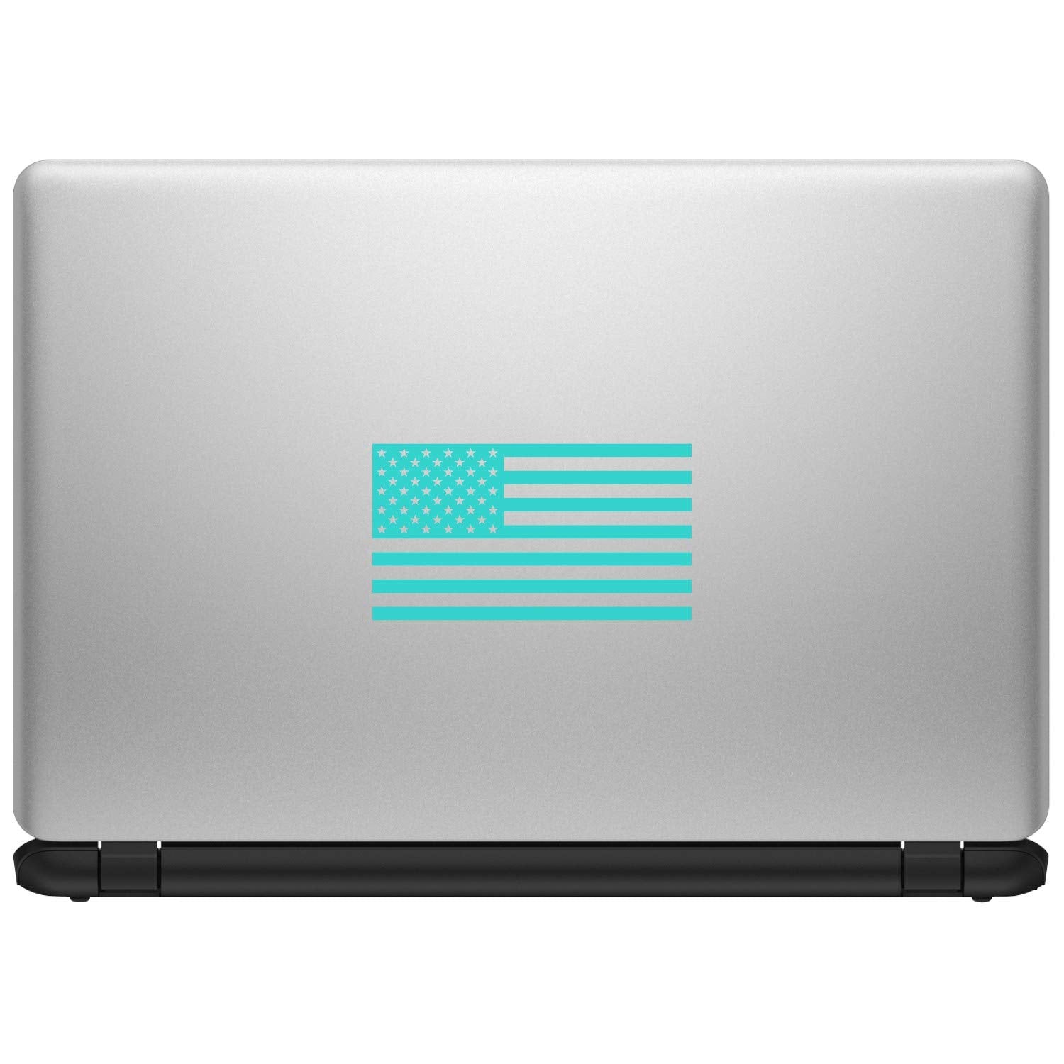 Hill Country Vinyl American US Flag Vinyl Decal Sticker 5in x 2.8in Matte Tiffany Blue for Laptop/Car/Truck/Window/Bumper
