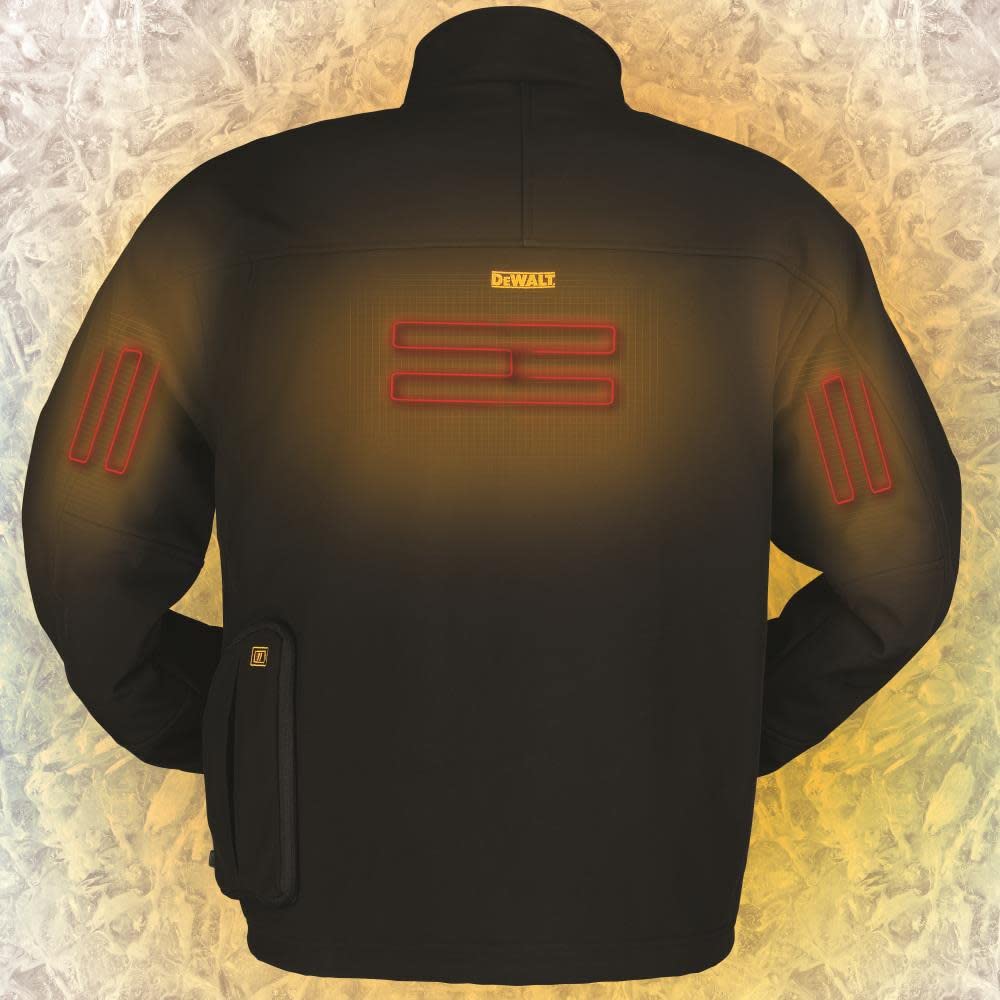 DEWALT Men's Heated Soft Shell Jacket Kit, Black, Large, Polyester, Model DCHJ060ABD1-L