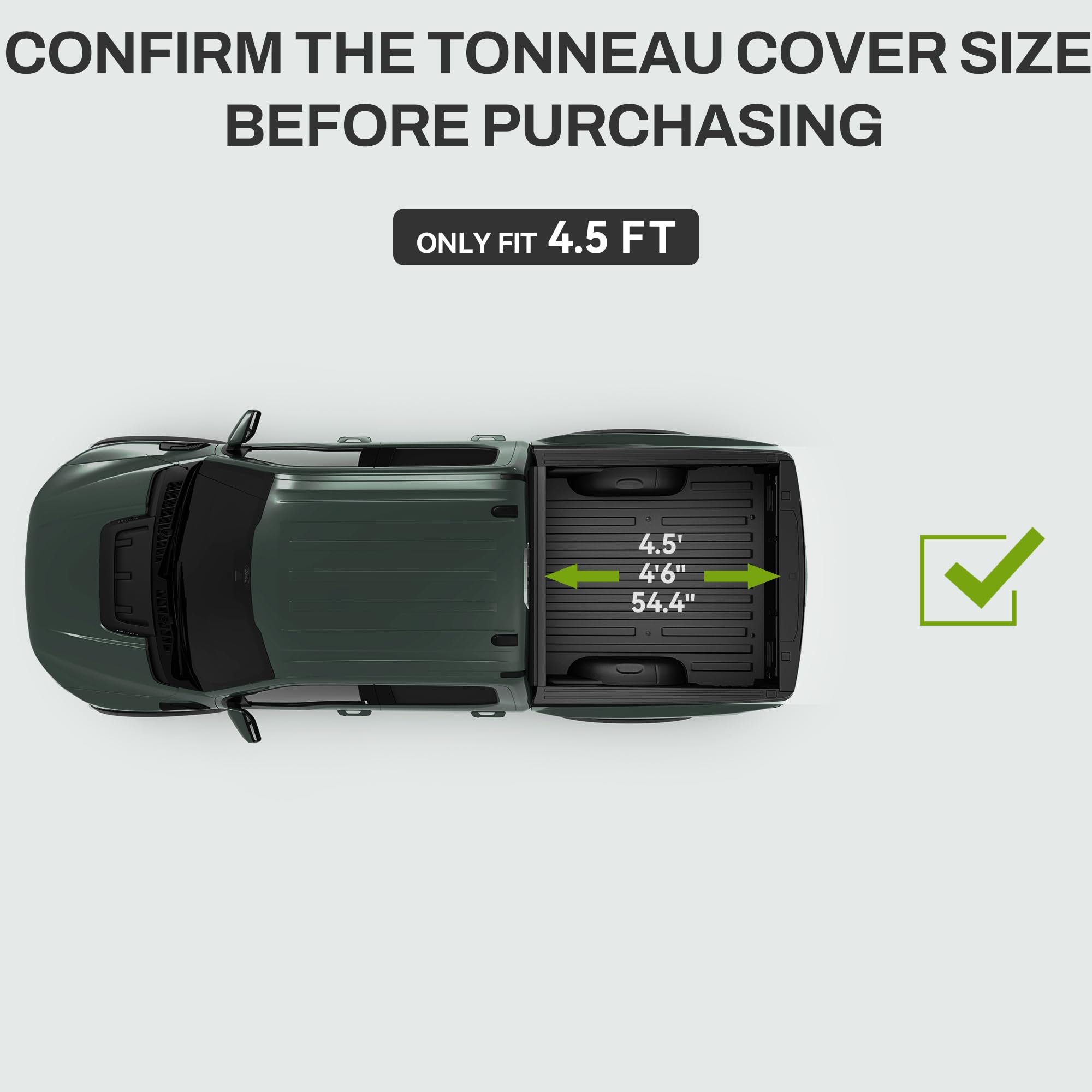 Autosaver88 Frp Hard Tri-Fold Truck Bed Tonneau Cover Compatible With Ford Maverick 2022 2023 2024 2025 4.5 Feet Bed
