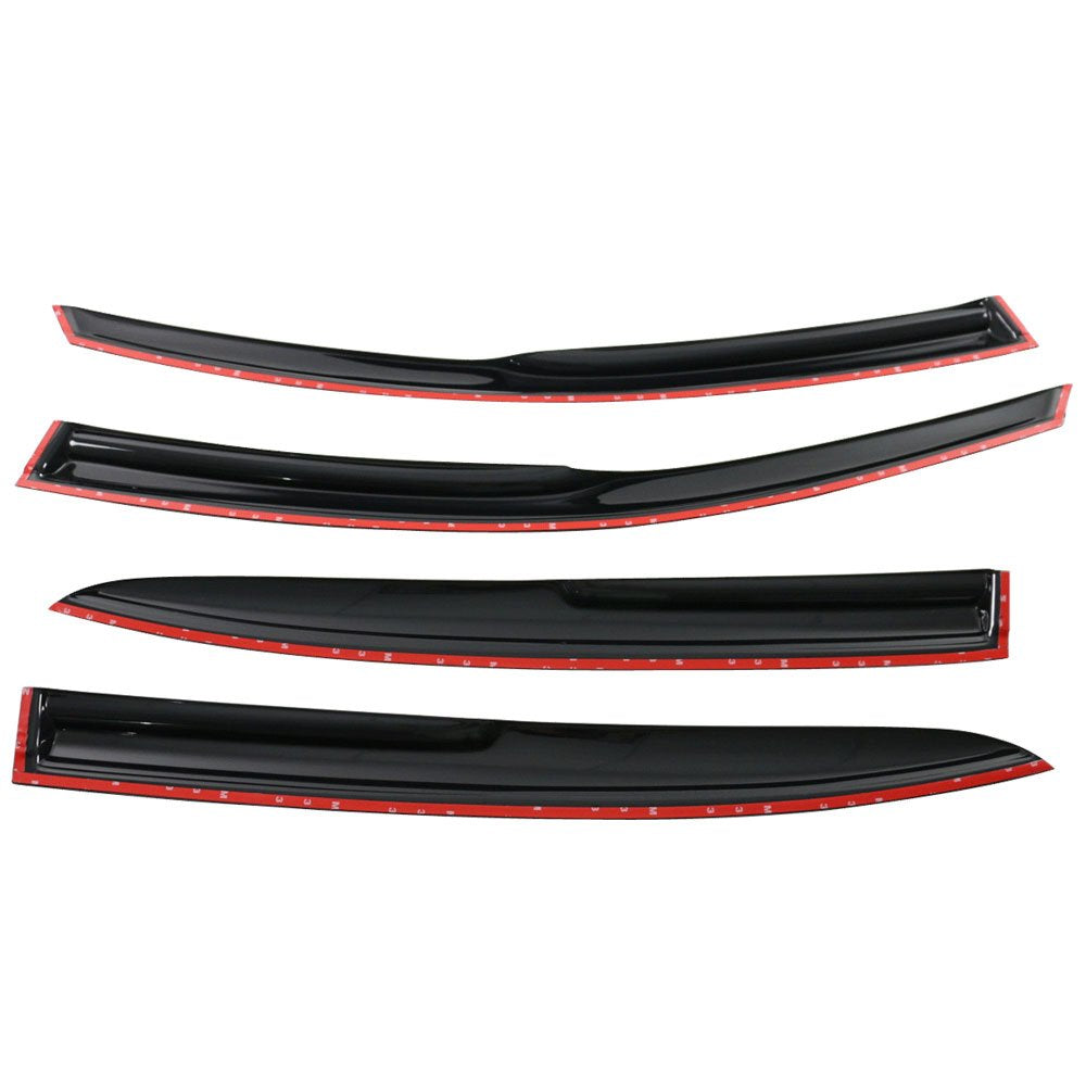Ikon Motorsports Window Visors Compatible With 2013-2017 Honda Accord 9Th Gen Sedan Only, Acrylic Smoked Jdm Stick On External W