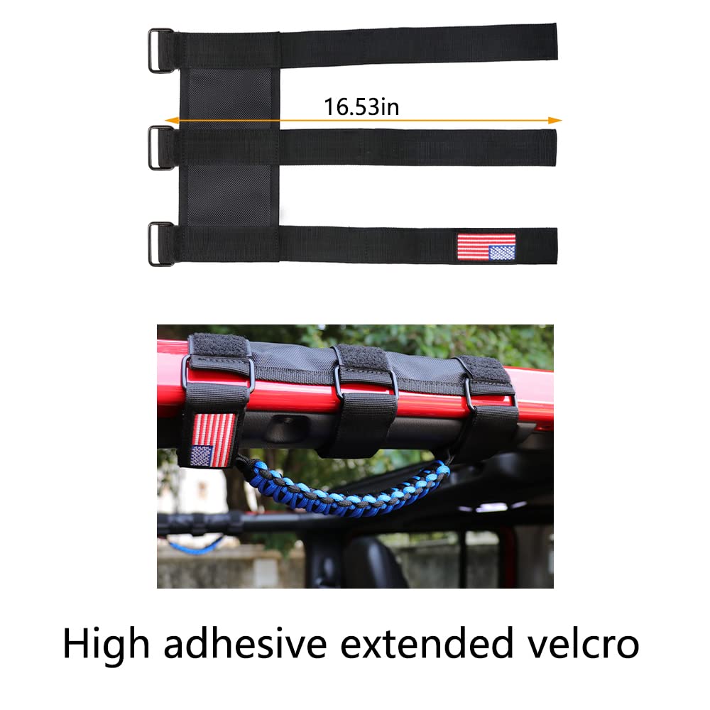 Bestaoo 2 X Roll Bar Grab Handles Paracord Grip Handle For Jeep Wrangler Yj Tj Jk Jl & Gladiator Jt 1955-2022 Utv Atv, Fit For 2