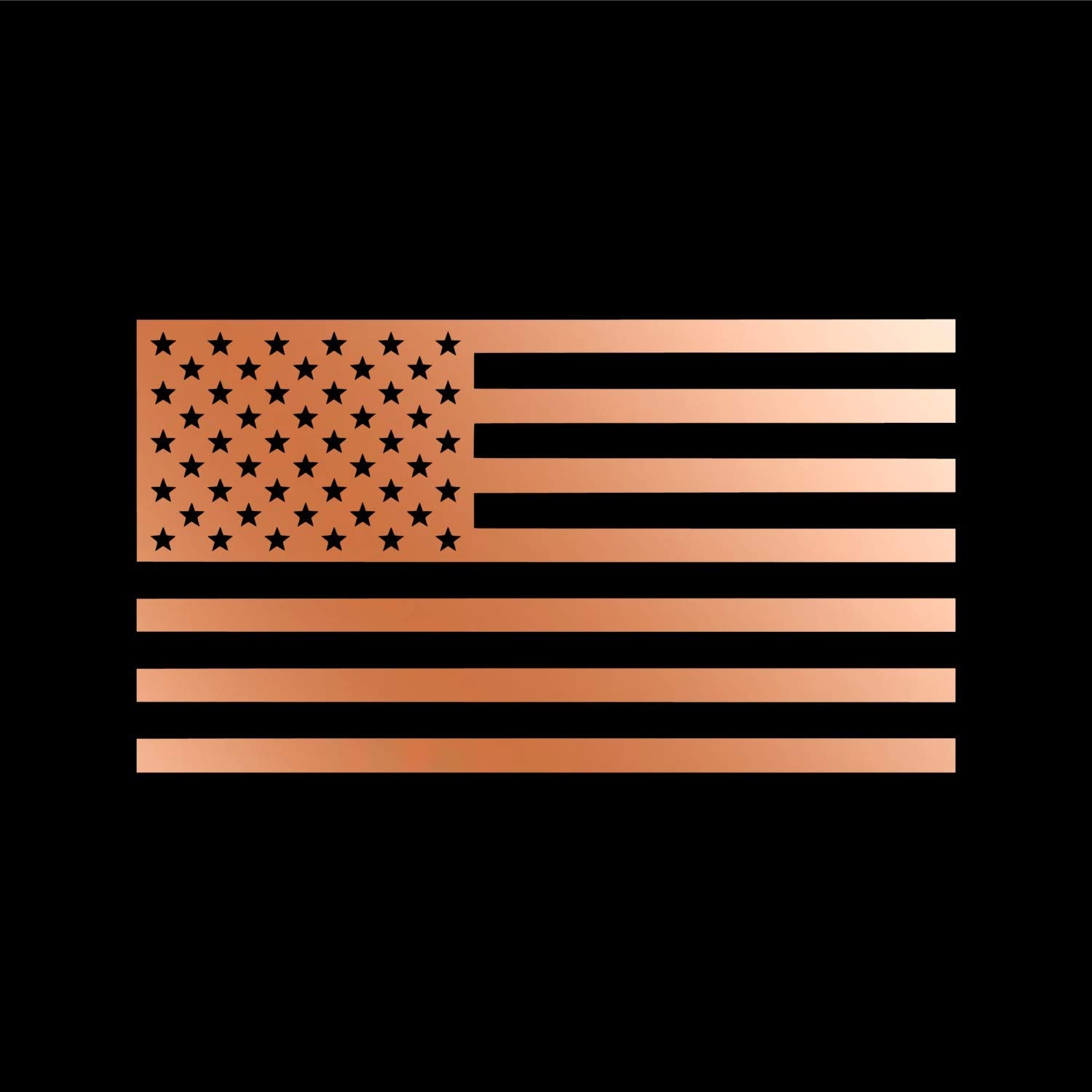 American Us Flag [Pick Color/Size] Vinyl Decal Sticker For Laptop/Car/Truck/Window/Bumper (18In X 10In, Metallic Copper)