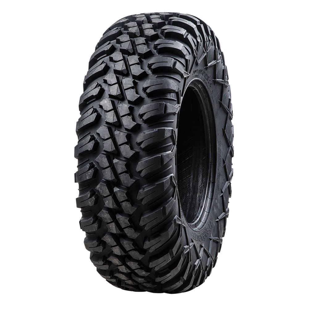 Tusk Terrabite 25x10-12 Radial Tire for UTV/ATV, Medium/Hard Terrain, Heavy Duty 8-Ply Rated Construction, Reinforced Sidewall T