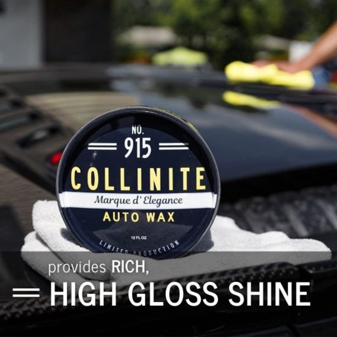 COLLINITE 915 Marque D’ Elegance Wax - Premium Carnauba & Polymer Sealant, 12 Fl Oz, Deep Shine & Long-Lasting Protection for Cars & Motorcycles