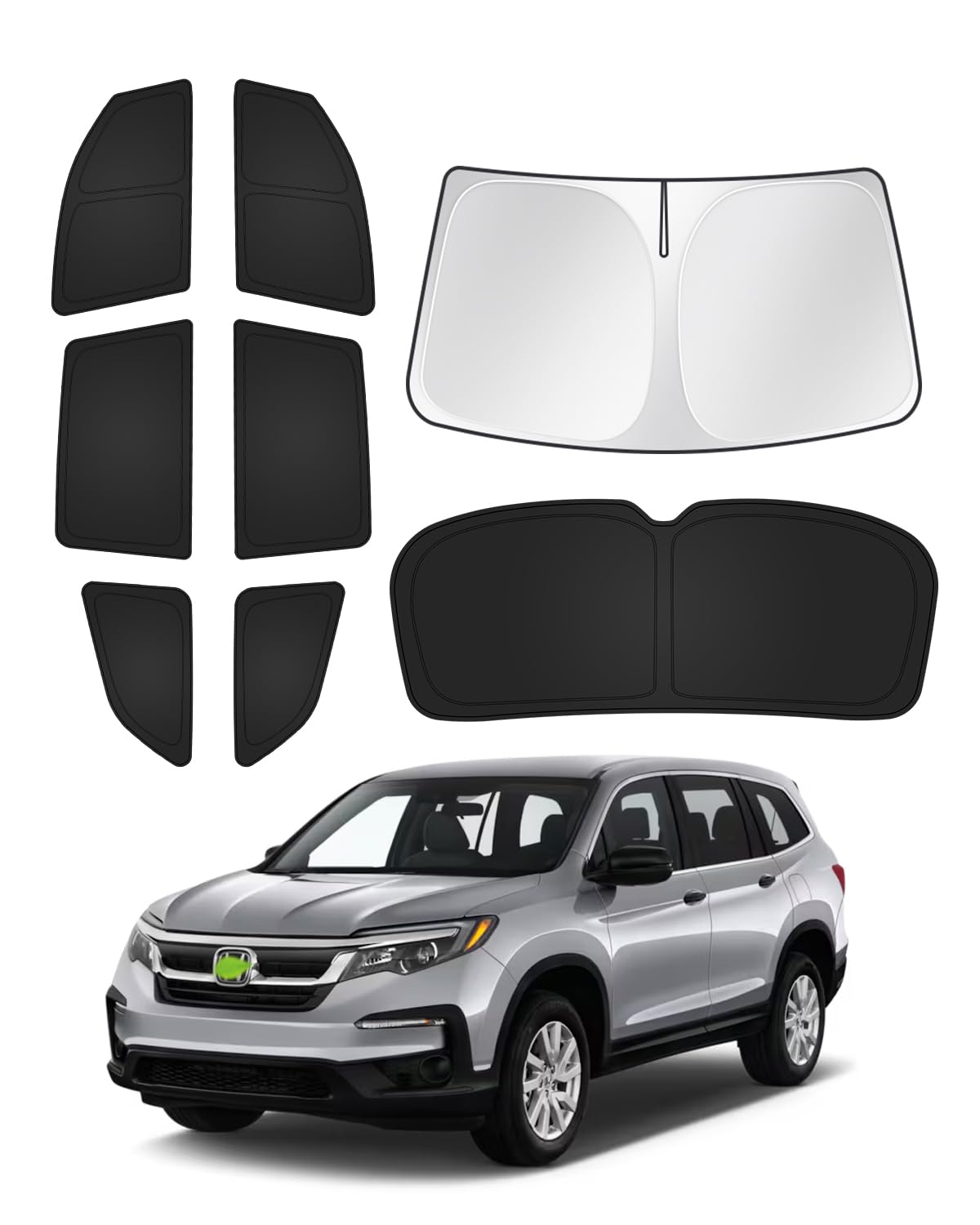 Canvcle Sunshades For Honda Pilot 2016-2022 Accessories Windshield Sun Shade Side Rear Window Shade Cover Sun Visor Shield Priva