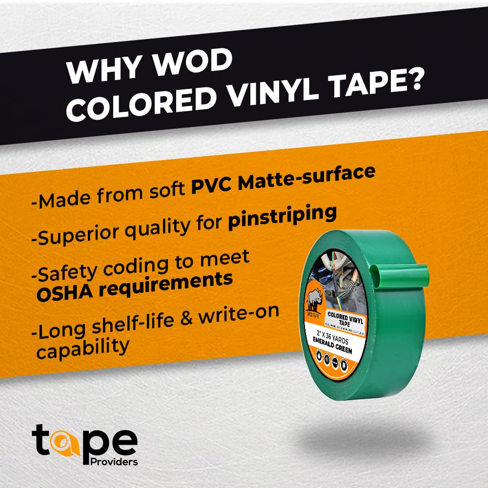 Wod Vtc365 Emerald Green Vinyl Pinstriping Tape, 5 Inch X 36 Yds. For School Gym Marking Floor, Crafting, & Stripping Arcade1Up,