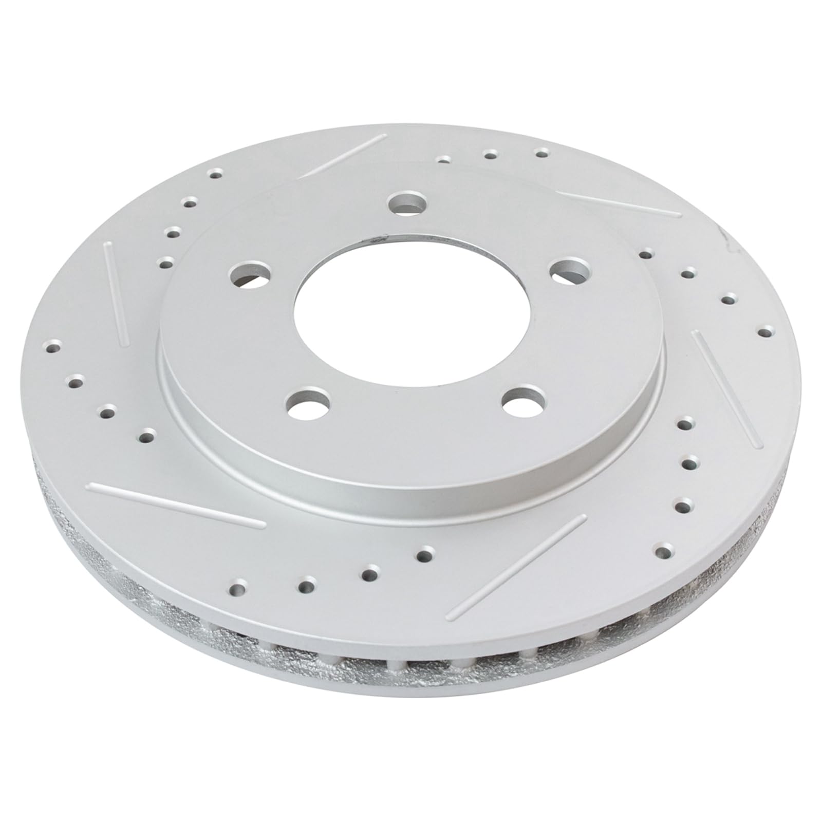 Trq Front Performance Brake Rotors Set Premium G-Coated Cross Drilled & Slotted Compatible With 1997-2002 Ford Expedition 1998-2