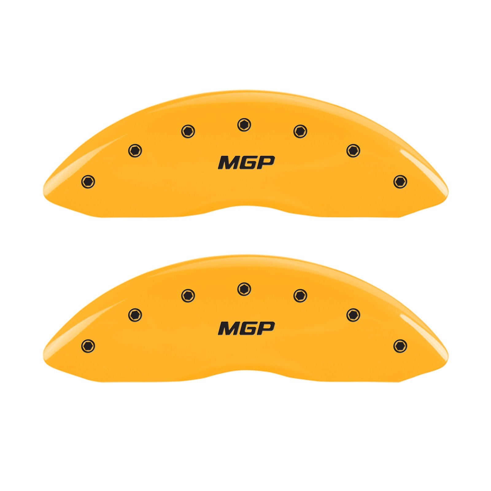 Mgp Caliper Covers 12197Smgpyl Caliper Cover, Set Of 4 (Yellow Engraved Front And Rear: Mgp Powder Coat Finish Black Characters)
