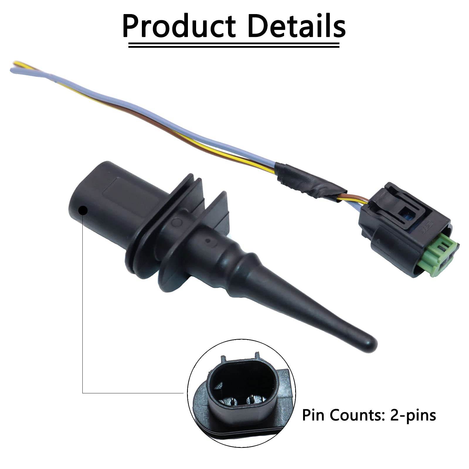KEJSTED Ambient Air Temperature Sensor & Connector Pigtail Plug for BMW 128i 323i 325i 328i 330Ci 528i 530i 550i M