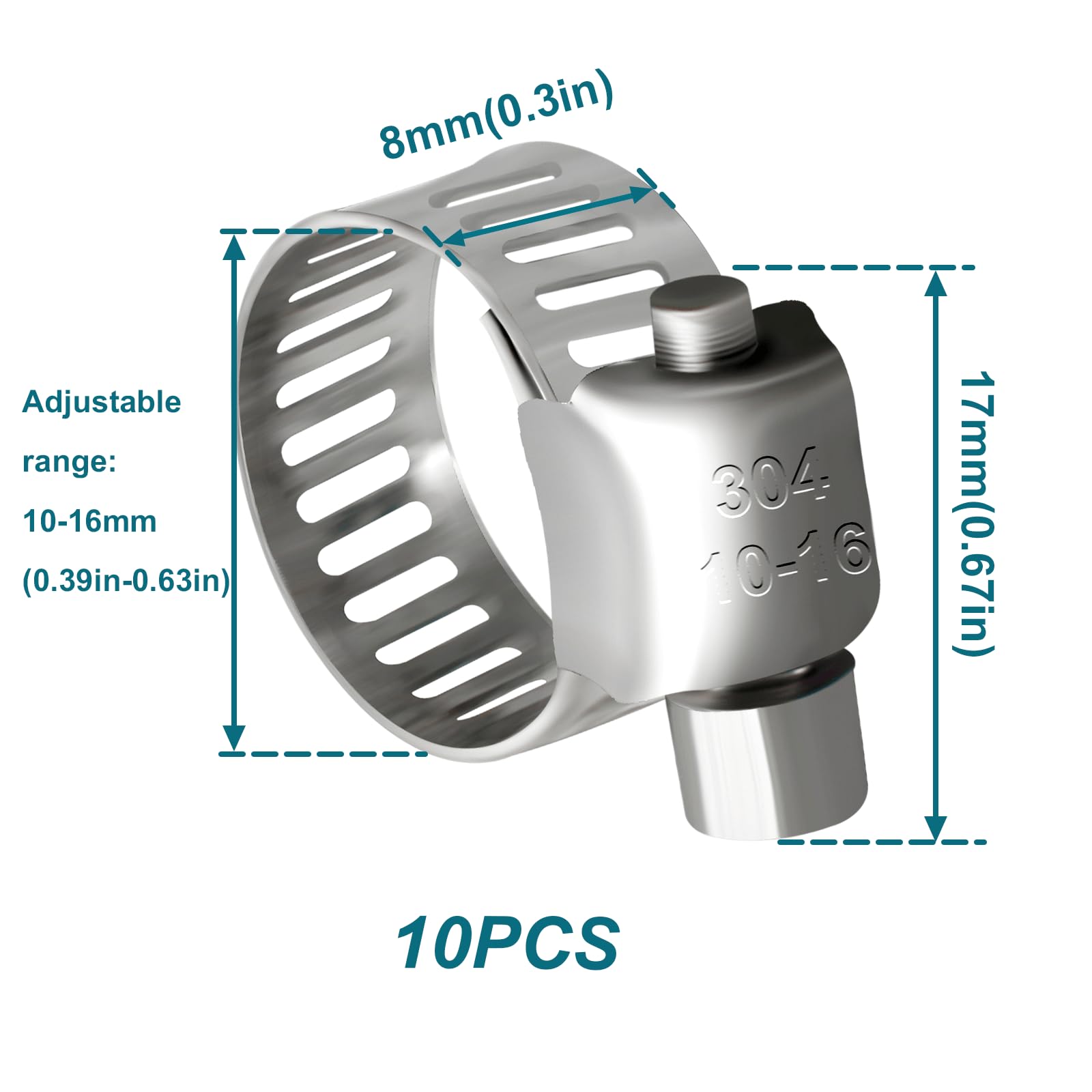 Housun Fuel Line 1/4 Inch Id, Fuel Hose 10Ft, J30R7 Fuel Line Hose Nbr With 10 Clamps.