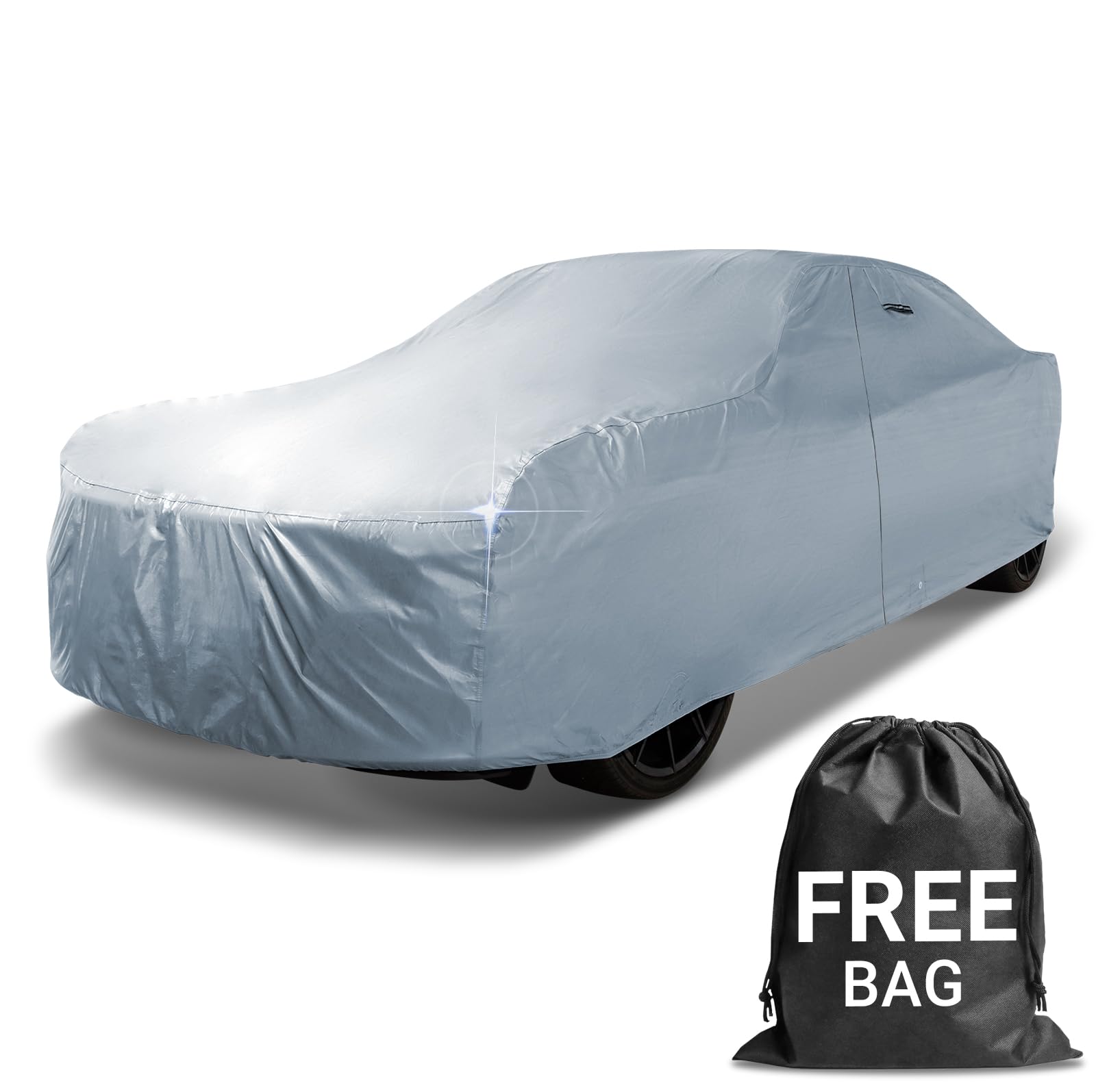 iCarCover 18-Layer Car Cover Waterproof All Weather, Premium Quality Car Covers for Automobiles, UV Protection, Grand Ville, Gra