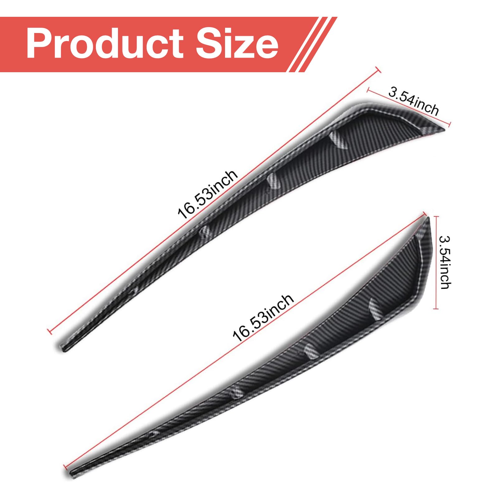 ZBGUN 2 PCS Car Fender Side Vents, ABS Carbon Fiber Spoiler, Fender Decorative Stickers,Air Flow Intake Hole Grille,Compatible w