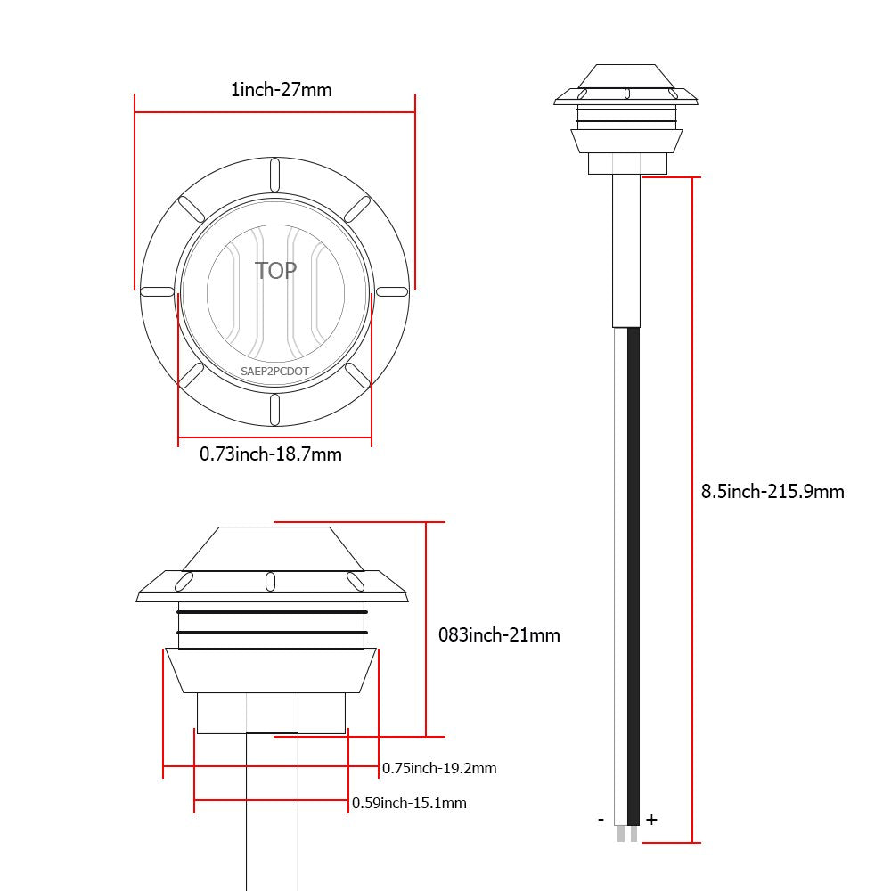 Meerkatt (Pack Of 10 3/4 Inch Mini Round White Led Side Marker Sealed Flush Mount Light Waterproof Truck Bus Van Boat Lorry 12V