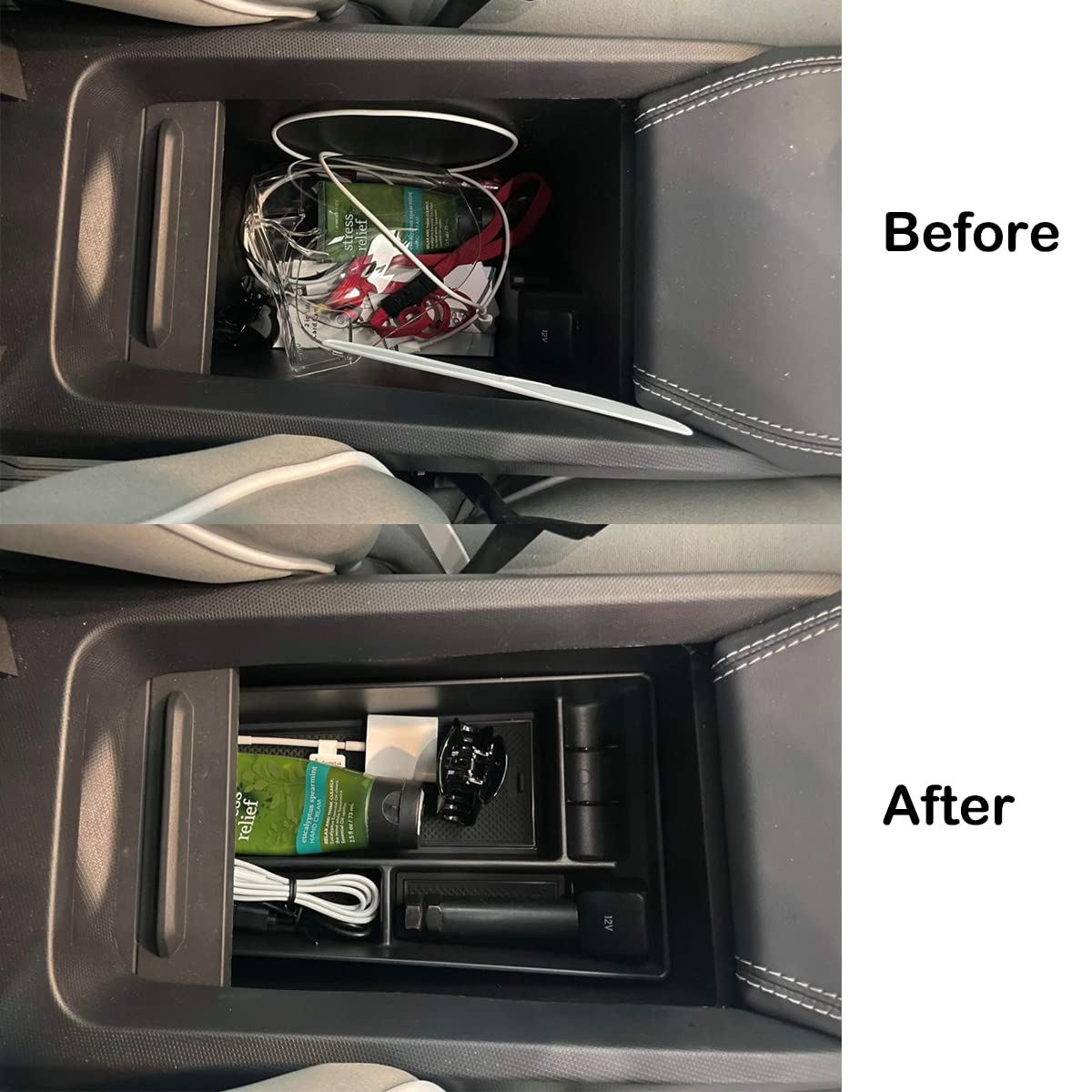 Bestevmod Aosk Compatible With Mustang Mach-E Armrest Storage Box Organizer Center Console Tray Accessories 2021 2022 2023 2024