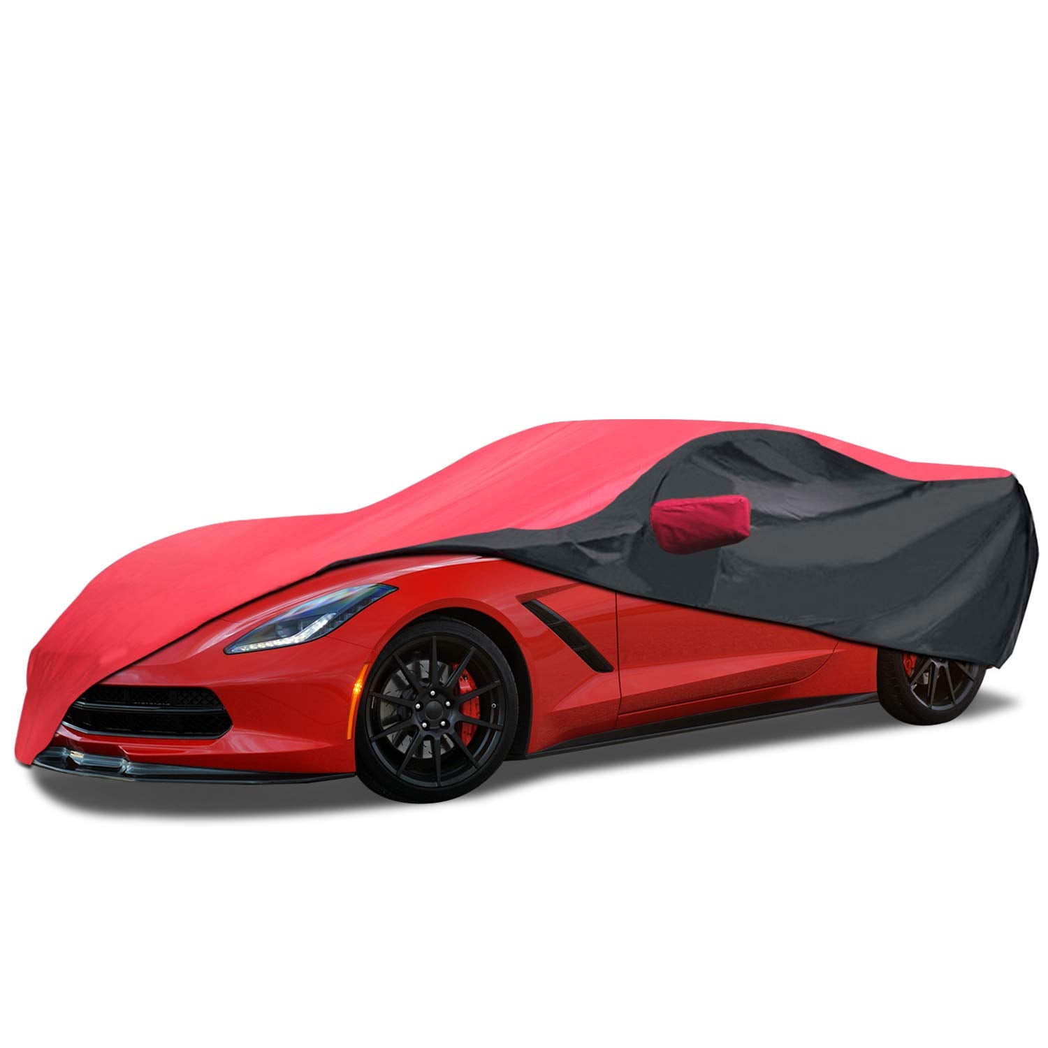 KAKIT Waterproof Car Cover for 2014-2019 C7 Stingray, UV Resistant, Custom Fit, C7 Size, Red & Black