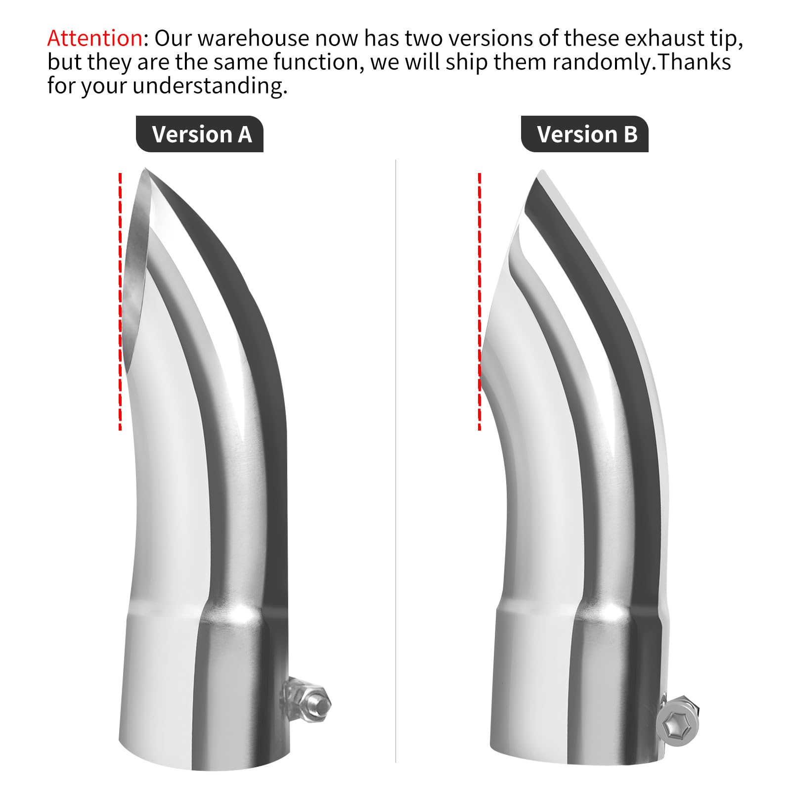 AUTOSAVER88 2.5" Inlet Exhaust Tip - Stainless Steel Chrome-Plated, 9" Long, Universal Fit for 2.5" Tailpipe, Model HAAU4