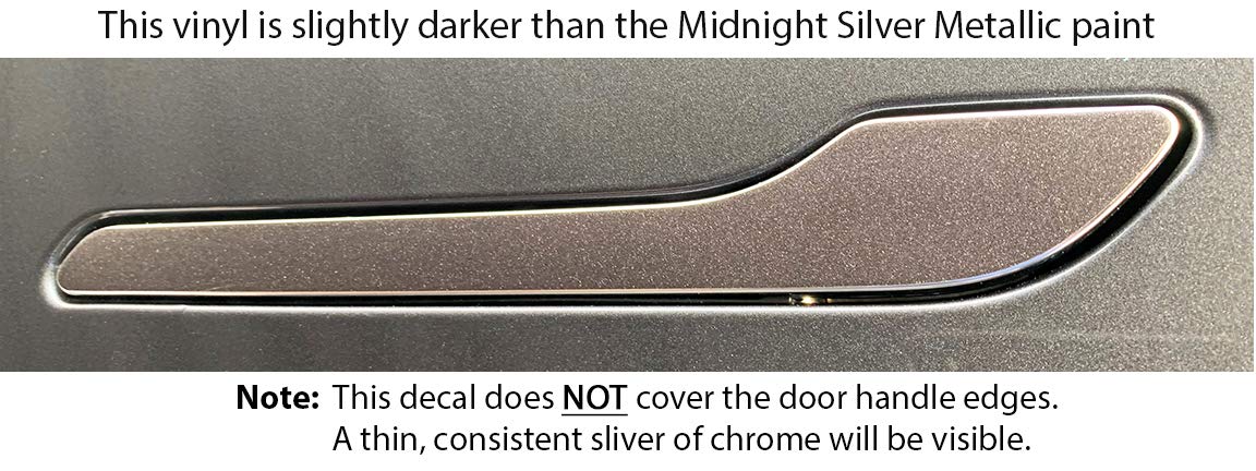 Custom Cut Graphics Door Handle Wrap - Vinyl Standard Wrap for Tesla Model 3/Y - Midnight Silver Metallic