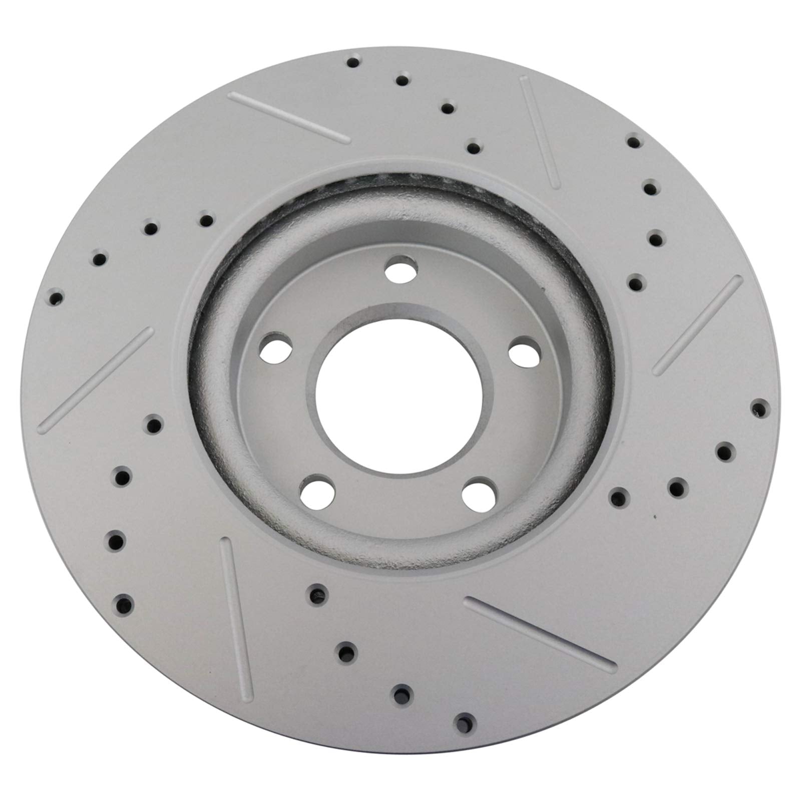 Trq Front Performance Brake Rotors Set Premium G-Coated Cross Drilled & Slotted Compatible With 2004-2013 Mazda 3 2006-2015 5