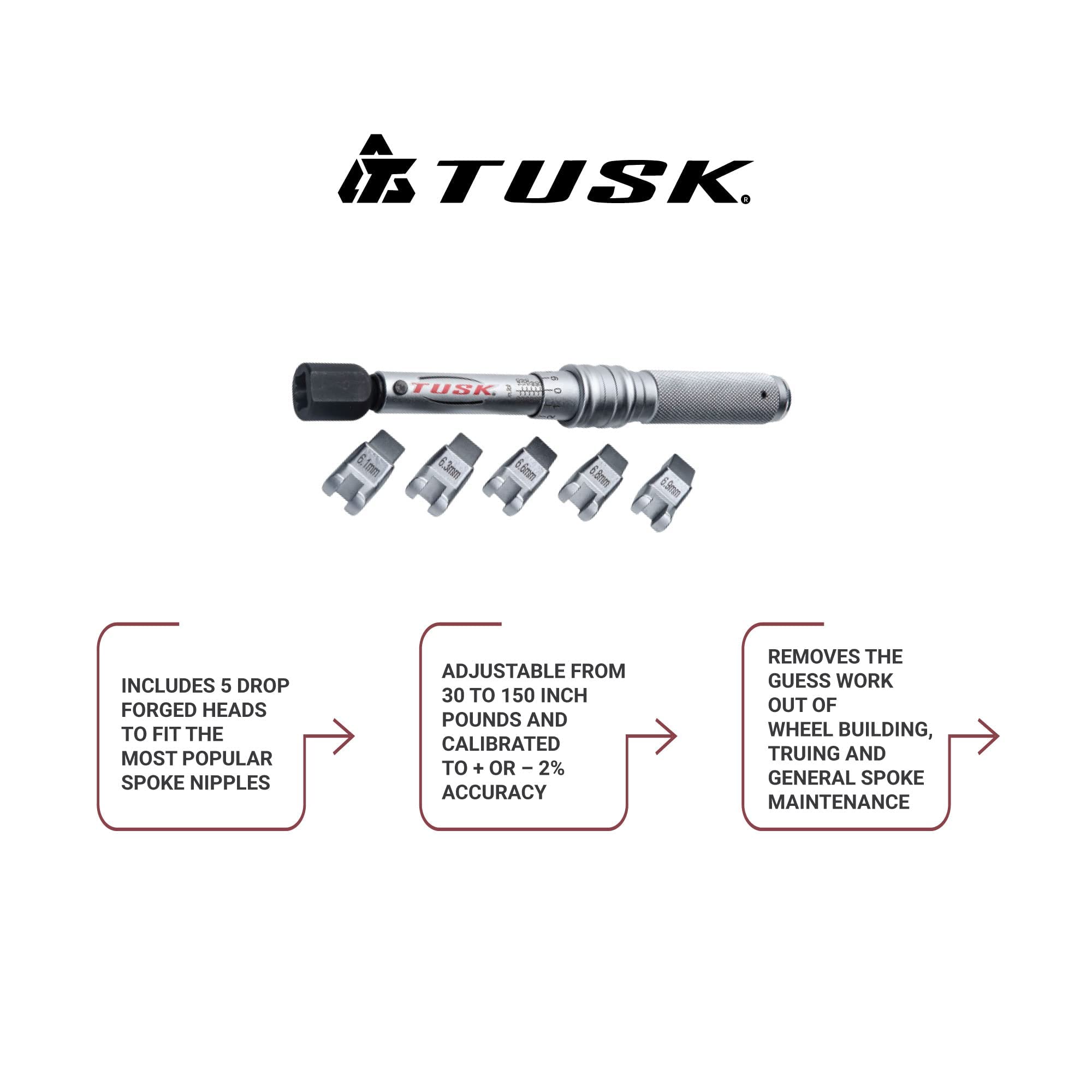 TUSK Spoke Torque Wrench Kit - Metal, Model 1340930002, Precision Tool for Motorcycle Maintenance