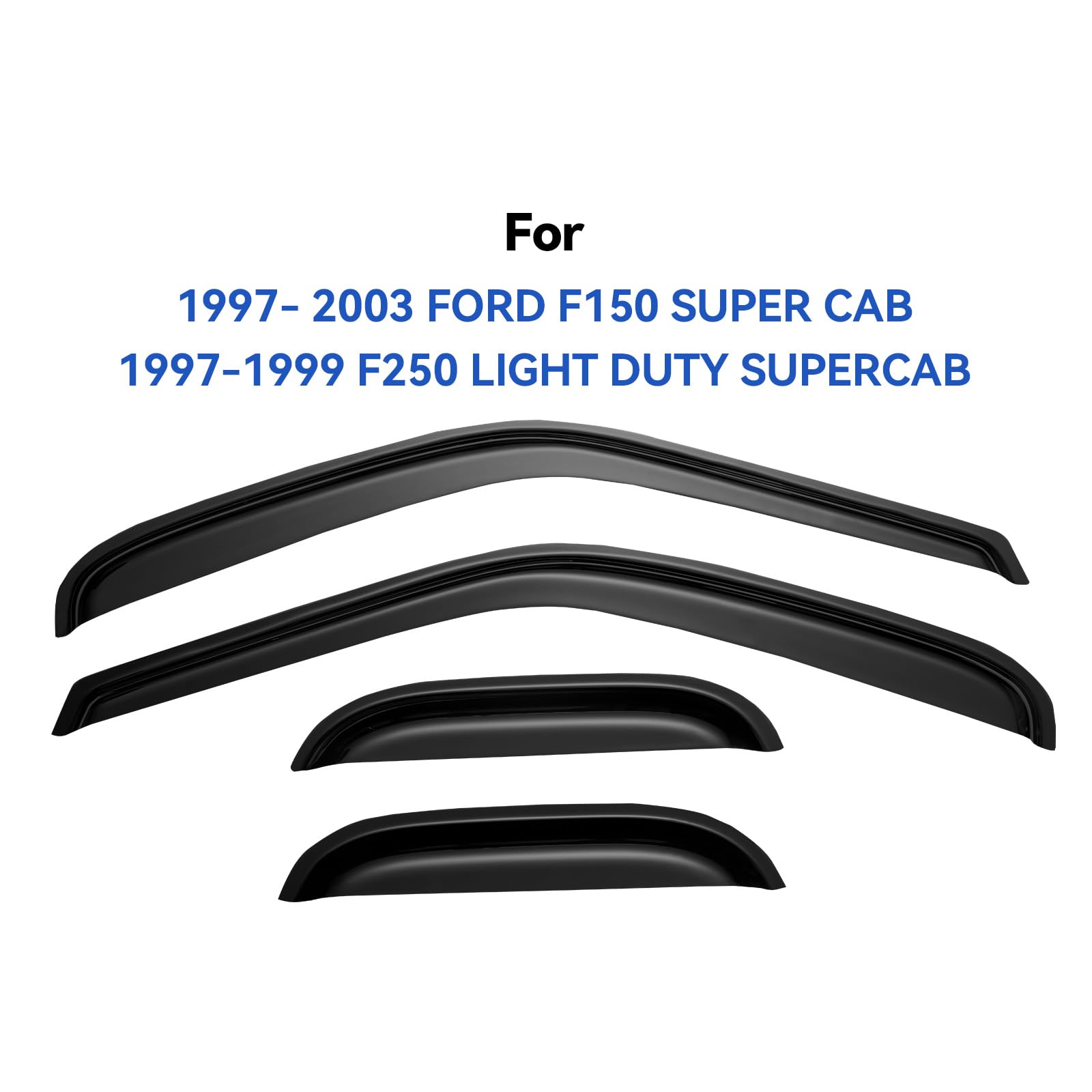 Window Visors Rain Guards For 1997-2003 Ford F150 Supercab, Out-Channel Window Vent Wind Deflectors Visors Shades For 1997-1999