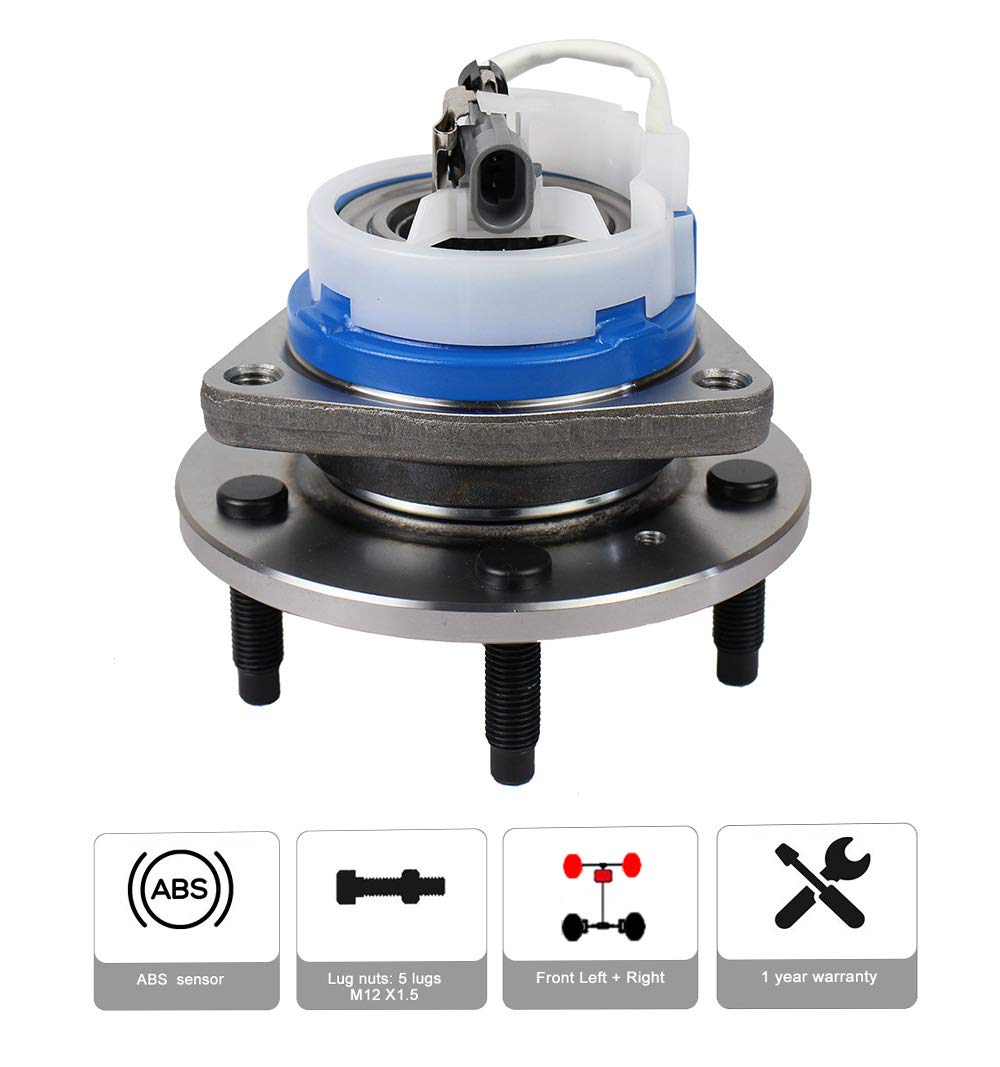 Autoround Front Wheel Hub Bearing Assembly 513121 for Chevy, Buick, Cadillac, Pontiac - Alloy Steel, 5 Lug w/ABS