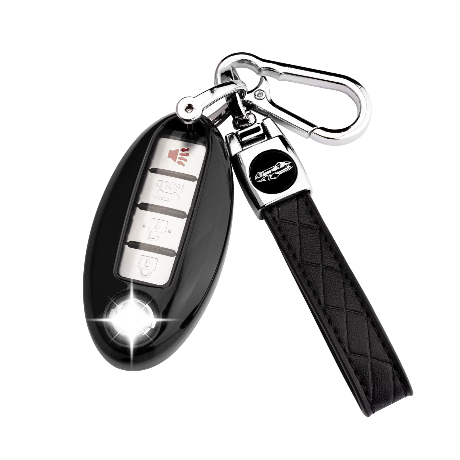 Xiyang Trade For Nissan Key Fob Cover With Keychain,Soft Tpu Key Case Shell Full Protection For Altima Rogue Maxima Sentra Infiniti Armada Sedan Murano Pathfinder Frontier 3 4 5 Button Holder (Black)