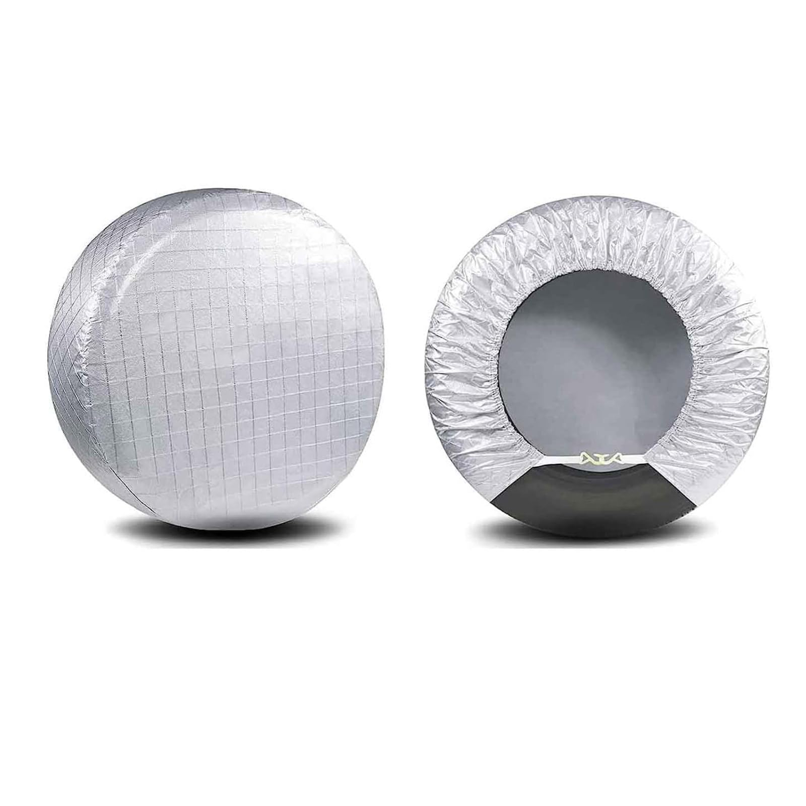 AmFor Set of 2 Tire Covers,Waterproof Aluminum Film Tire Sun Protectors,Weatherproof Tire Protectors (White-2pcs, 33''-35'')