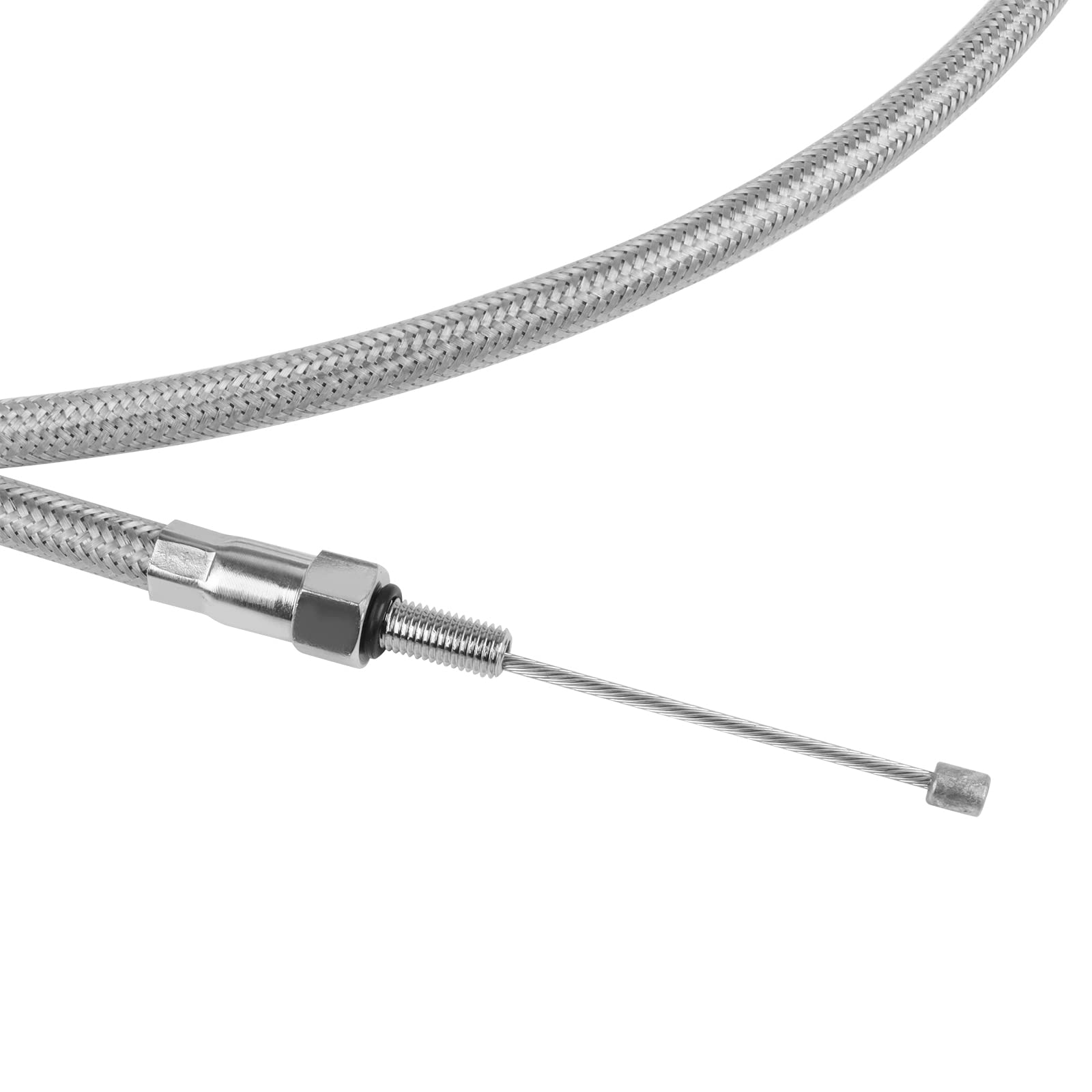 Worldmotop 63' 67“ 71' 75” 79' Stainless Steel Clutch Cable Wire Kit Compatible With Harley Iron Xl 883 1200 Dyna Softail Fat Boy Heritage Road King Motorcycle Clutch Cable Wiree(75”)