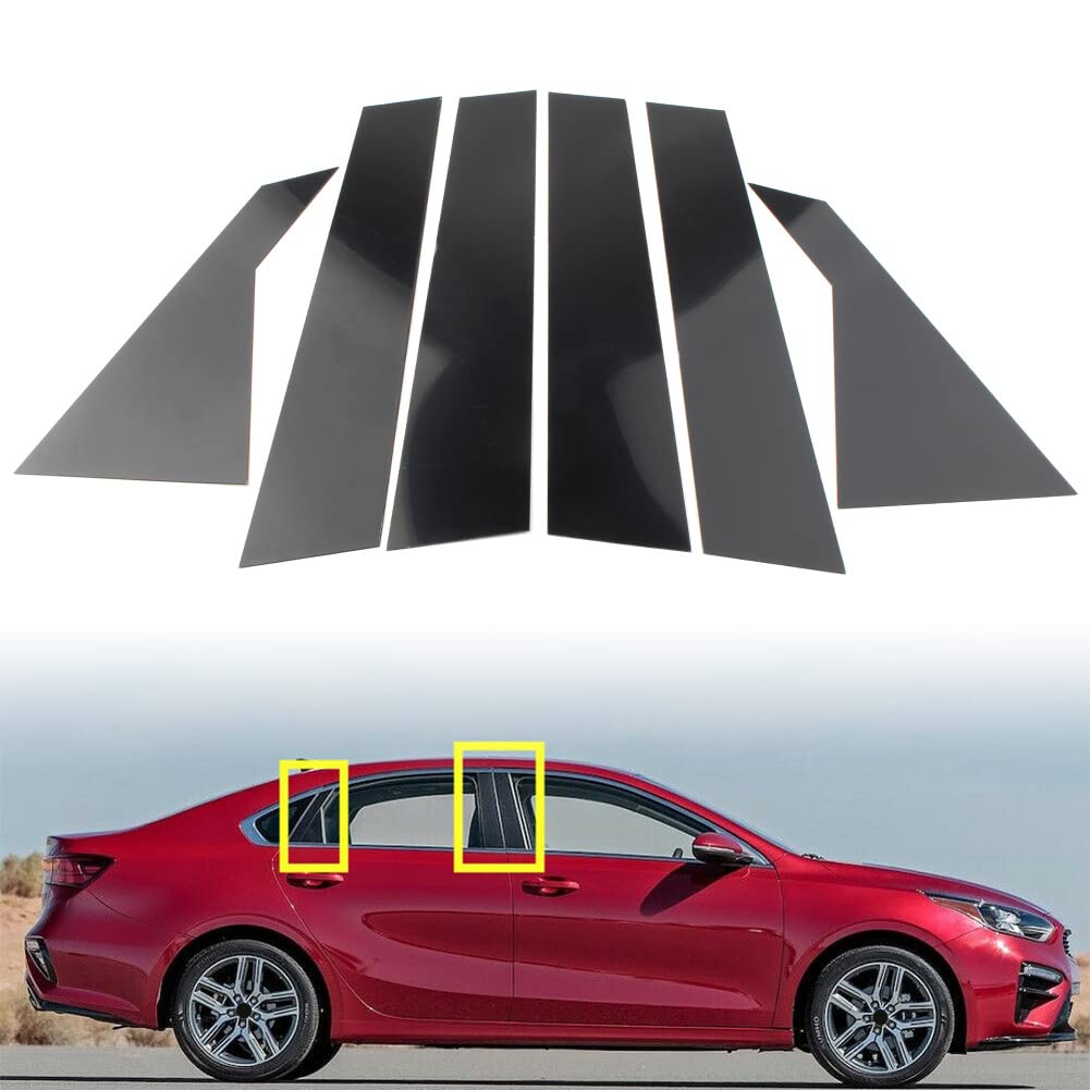 Three T Car Auto Side Door Window Pillar Posts Cover Trim For Kia Forte 2019 2020 2021 2022 2023 Sedan