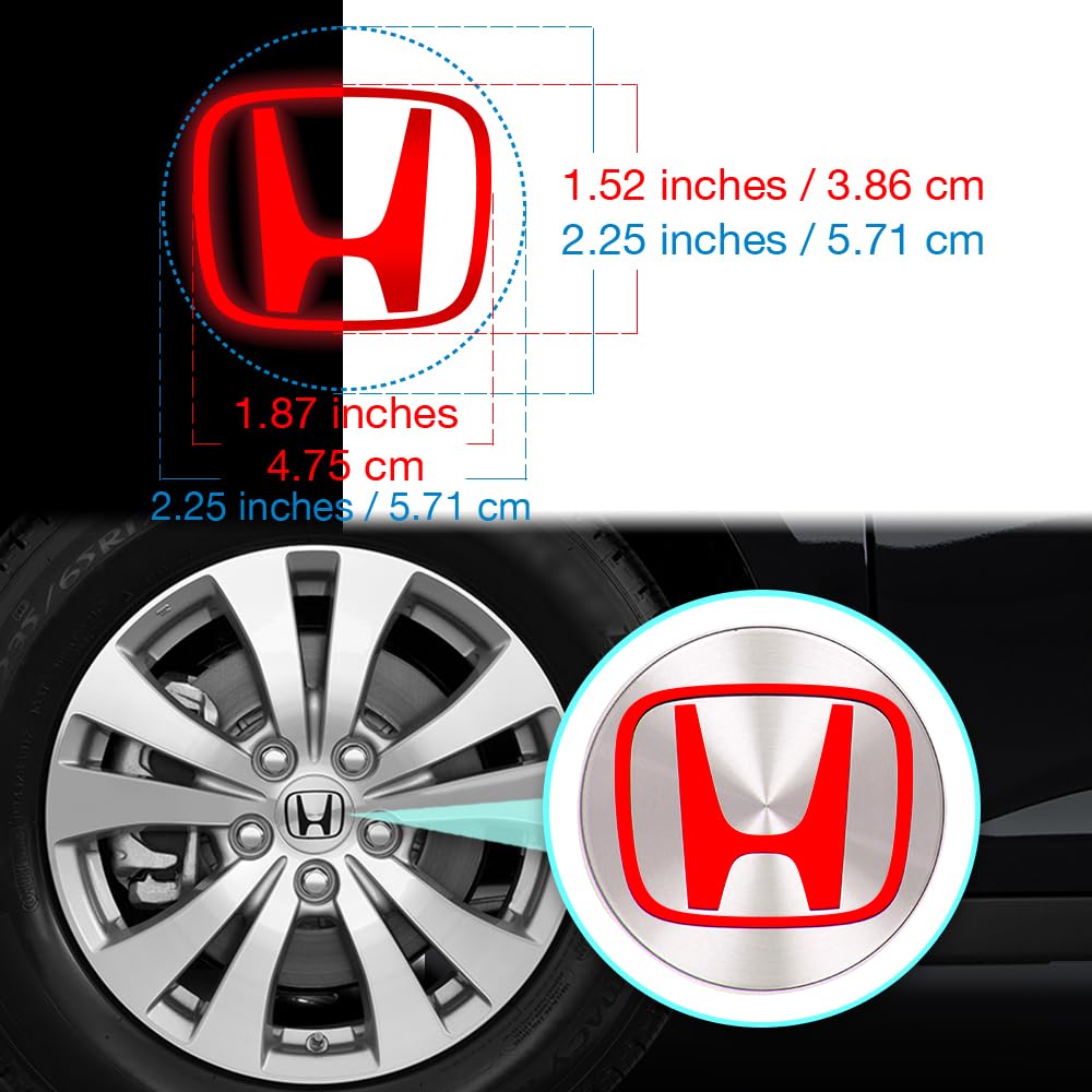 IPG Decal Made for Civic Accord CRV VTEC Si Logo Cap Inner or Outer Stckers Dcals (Center Cap:2.25) (4 Units) (Reflective Seri