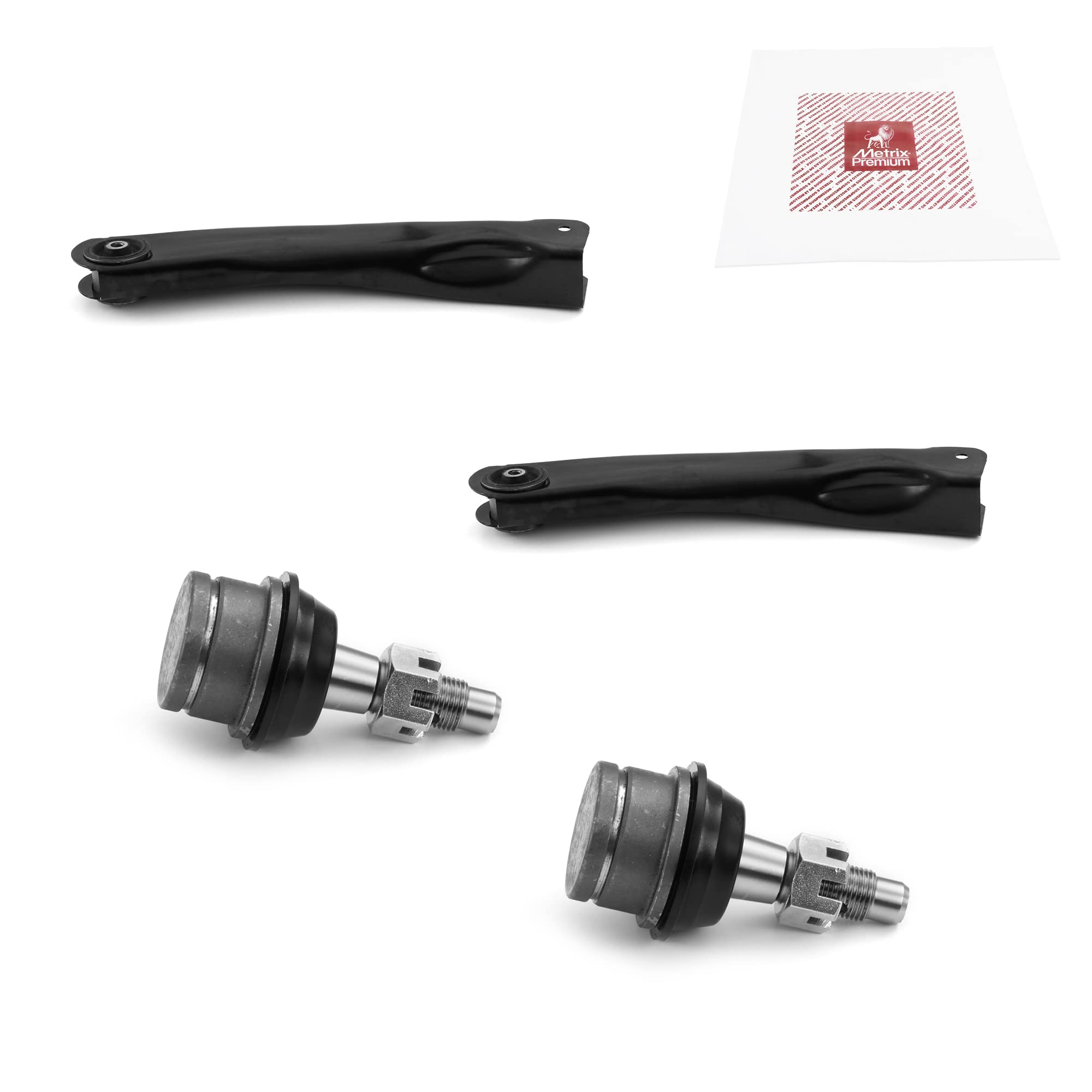 Metrix Premium Chassis Parts - 4 Pc Front L/R Upper Control Arm & Front Lower L/R Ball Joint Kit Fits 1999-2004 Jeep Grand Chero