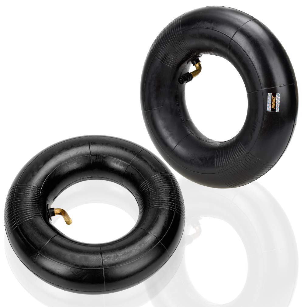 HIAORS 9x3.50-4 2.80-4 2.50-4 Tire Inner Tube With Bent Metal Valve Stem for Hand Trucks, Utility Cart, Lawn Mowers, Wheelbarrow