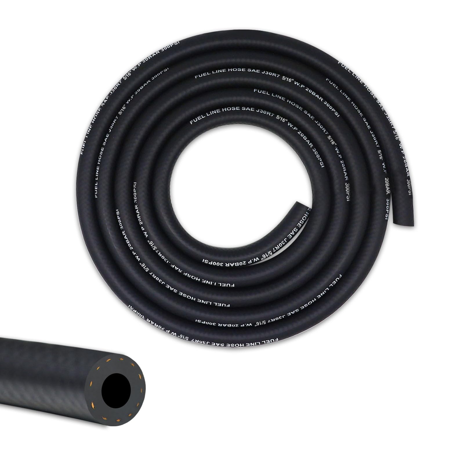 Vwtni 5/16 Fuel Line, Fuel Line Hose 10 Feet, Nbr Rubber Gasoline Tube