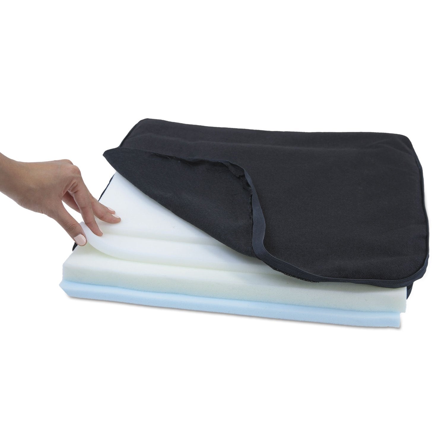 Master Caster 91061 Deluxe Seat/Back Cushion W/Memory Foam, 17W X 2 3/4D X 17 1/2H, Black